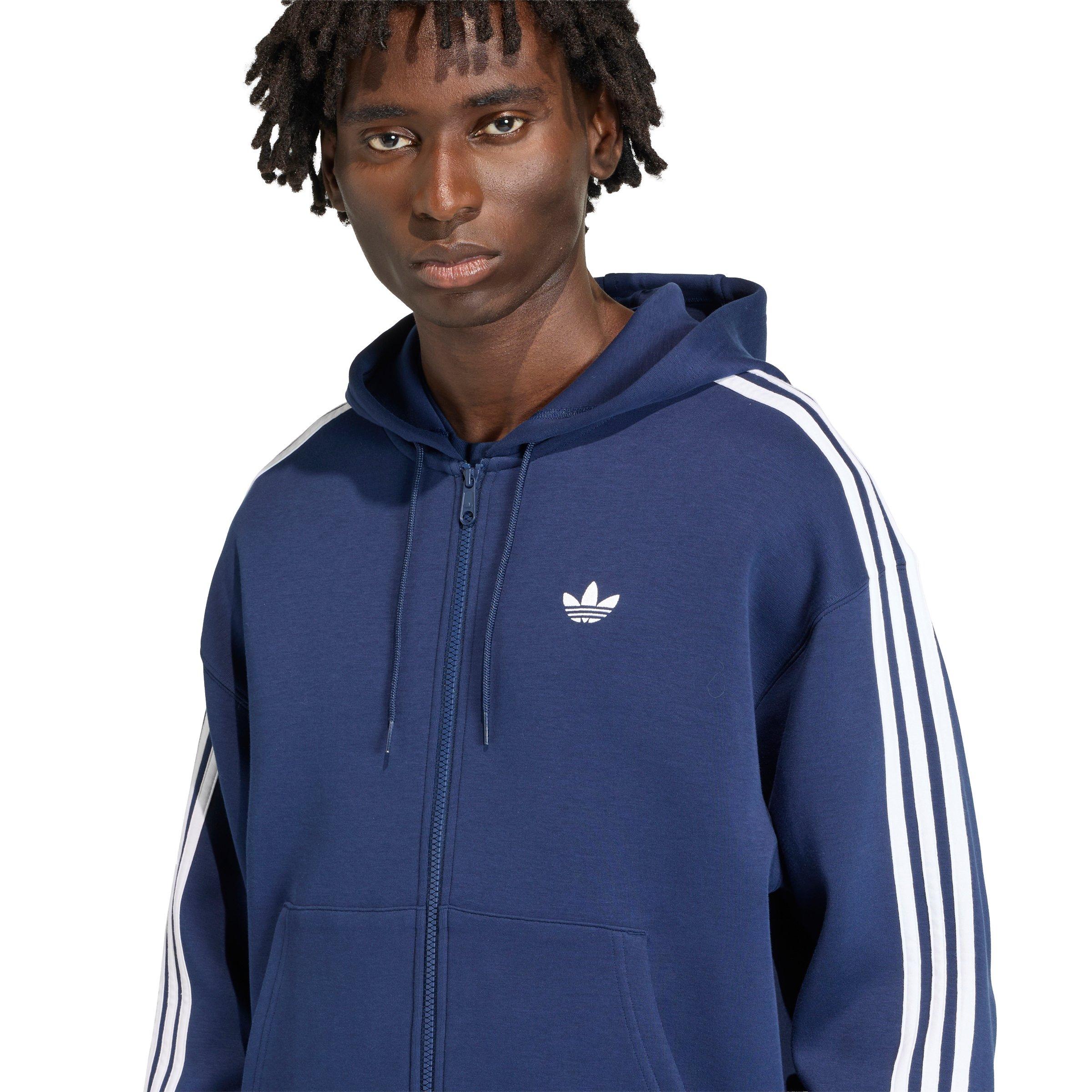 adidas Originals Men's Adicolor Spacer Oversized Hoodie - Indigo - INDIGO Thumbnail View 4