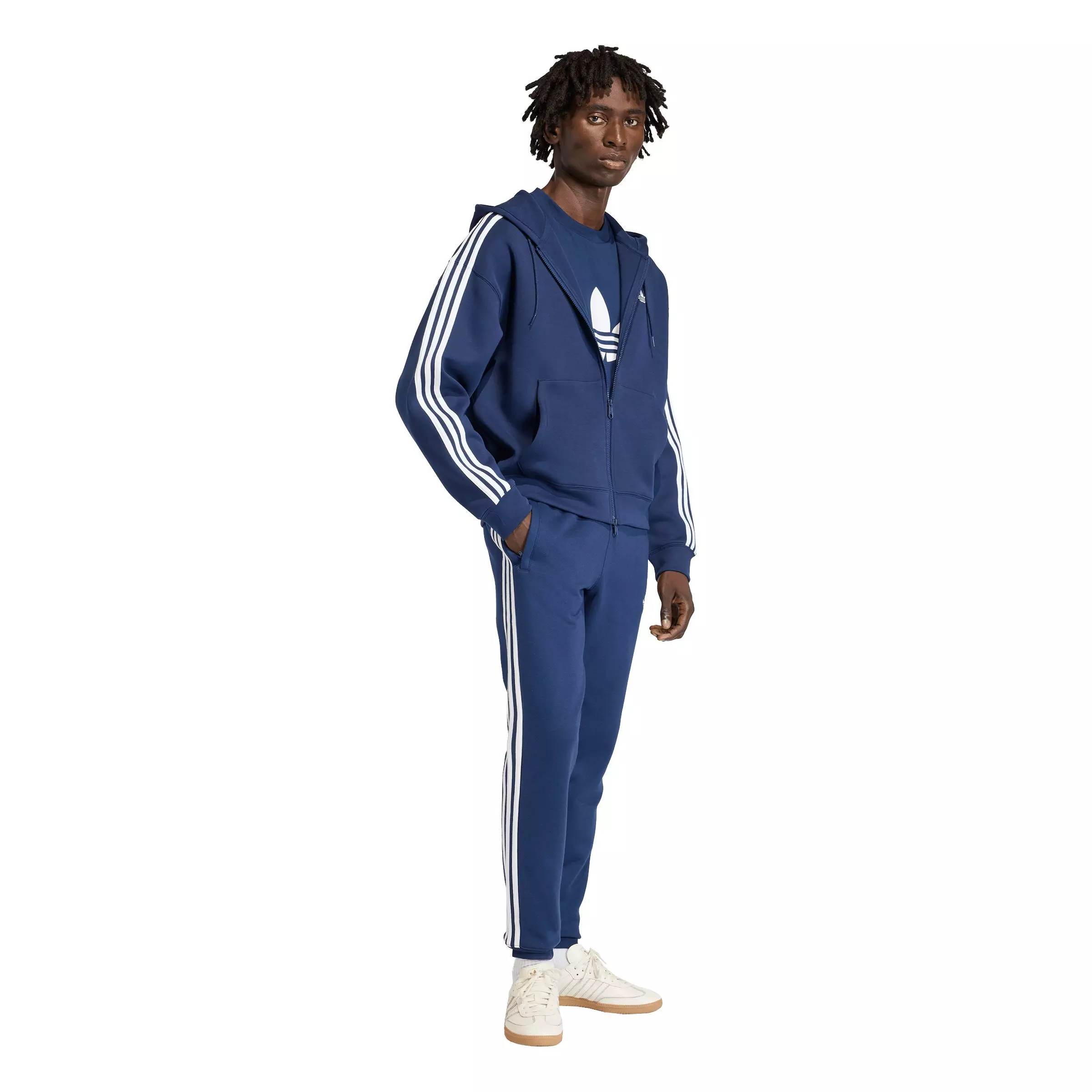adidas Originals Men's Adicolor Spacer Oversized Hoodie -Indigo - INDIGO