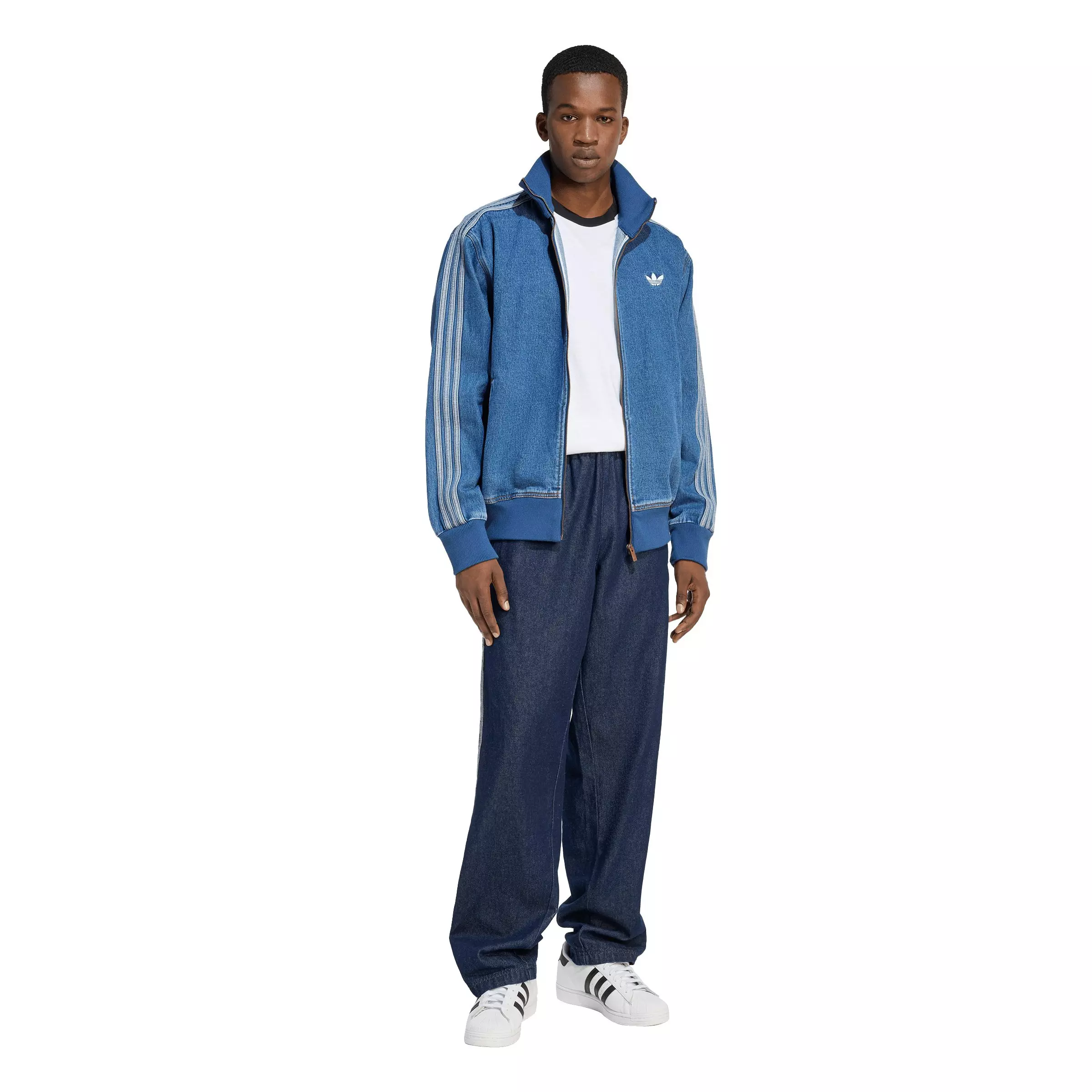 adidas Originals Men's Adicolor Denim Firebird Track Top - DENIM