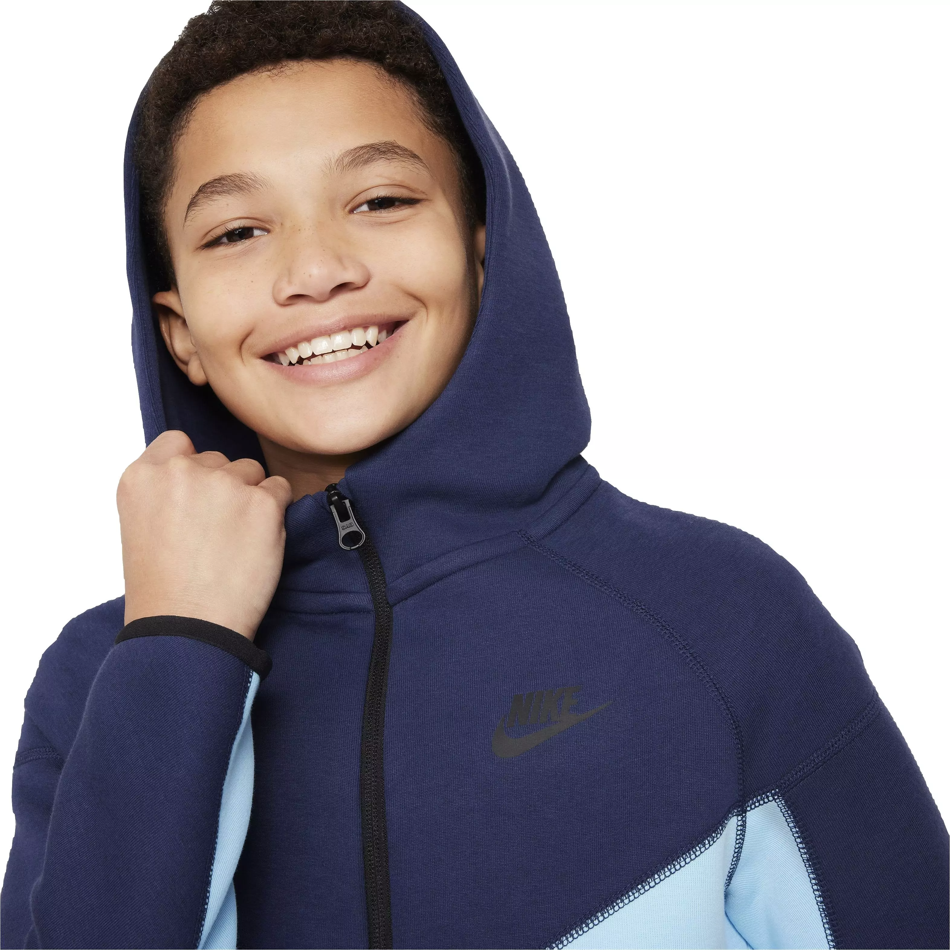 Nike Big Boys' Sportswear Full-Zip Tech Fleece Jacket - Navy/Blue - NAVY/BLUE