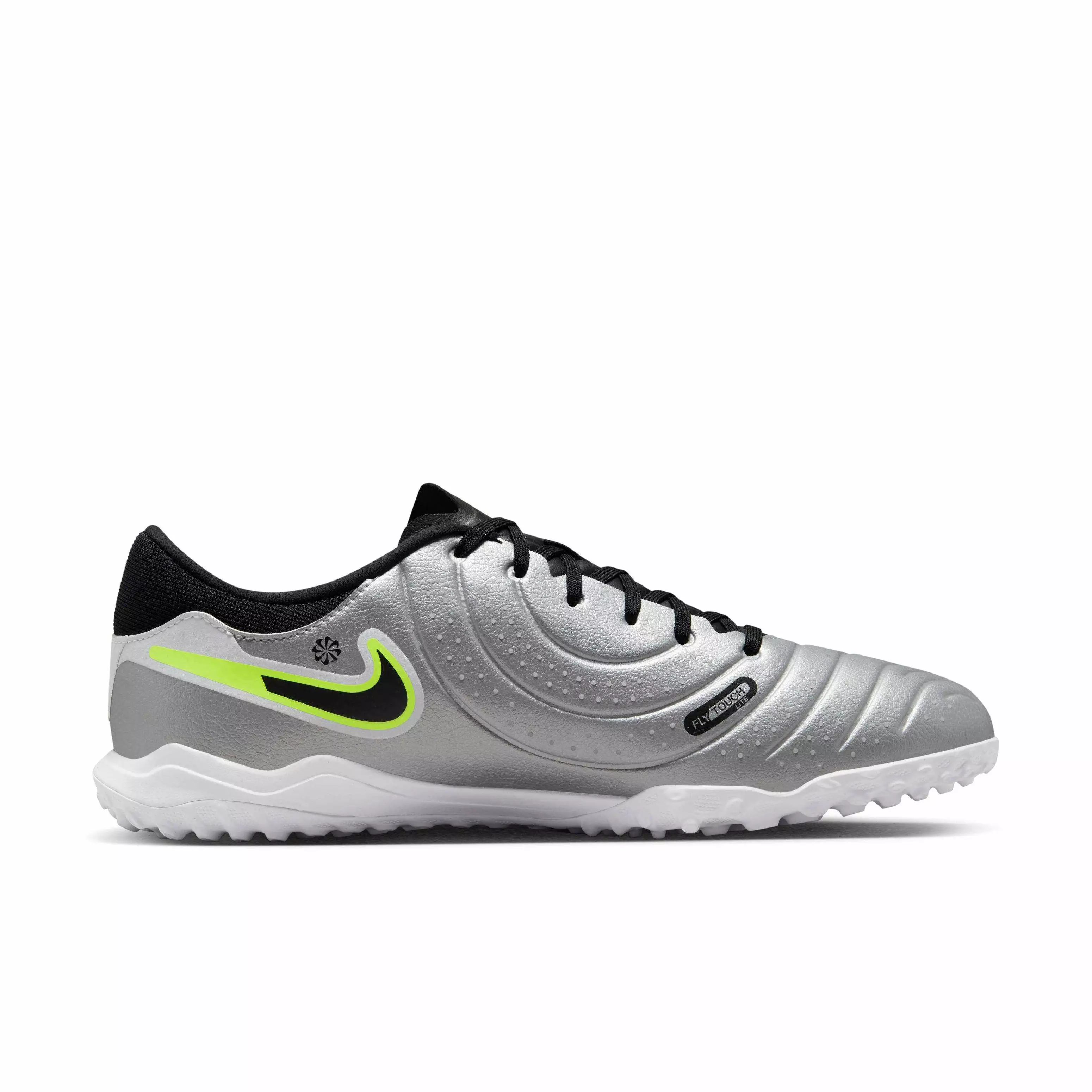 Nike Tiempo Legend 10 Academy Turf "Metallic Silver/Volt/Black" Men's Soccer Shoe - SILVER/VOLT/BLACK