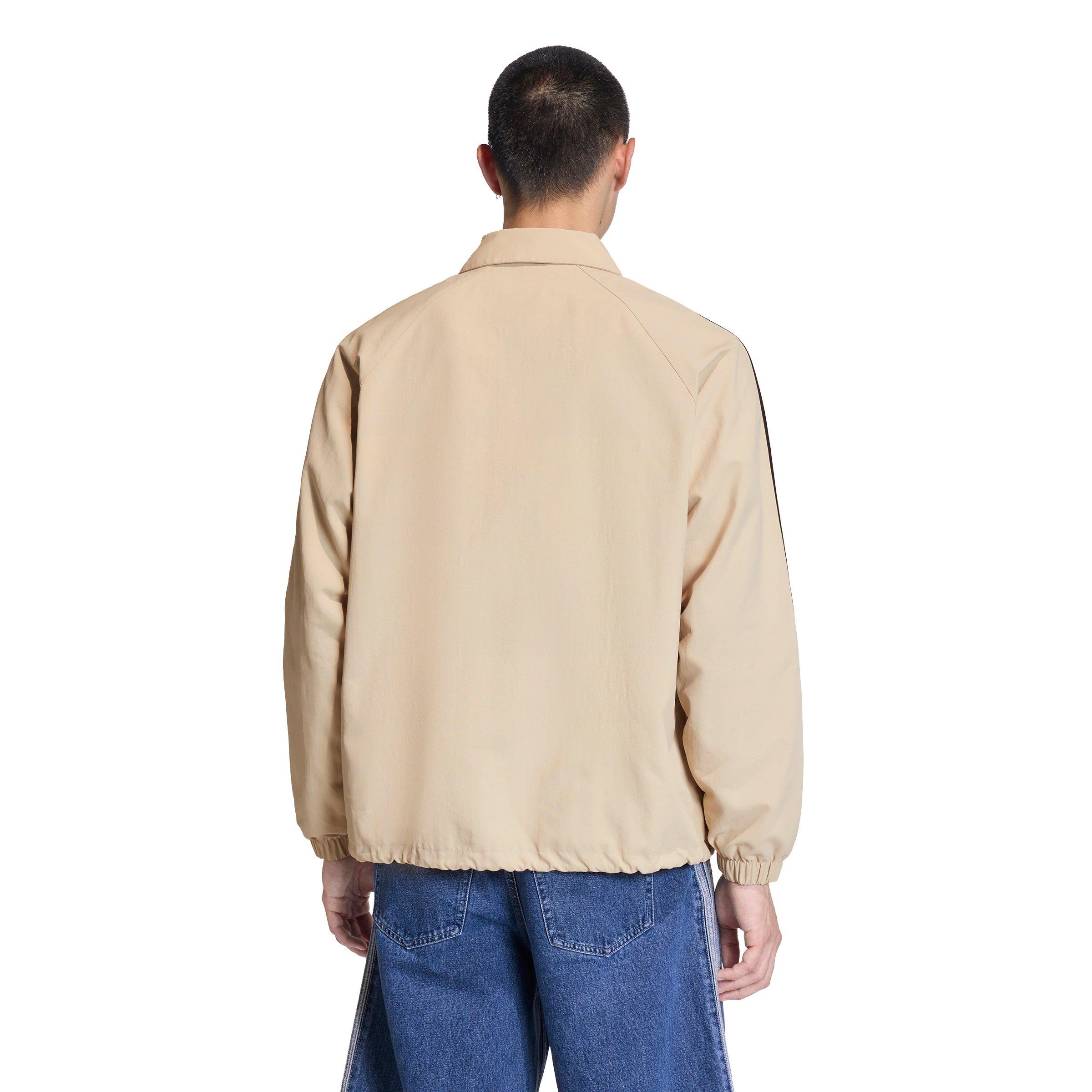 adidas Originals Men's 3-Stripes Coach Jacket -Khaki - KHAKI Thumbnail View 2