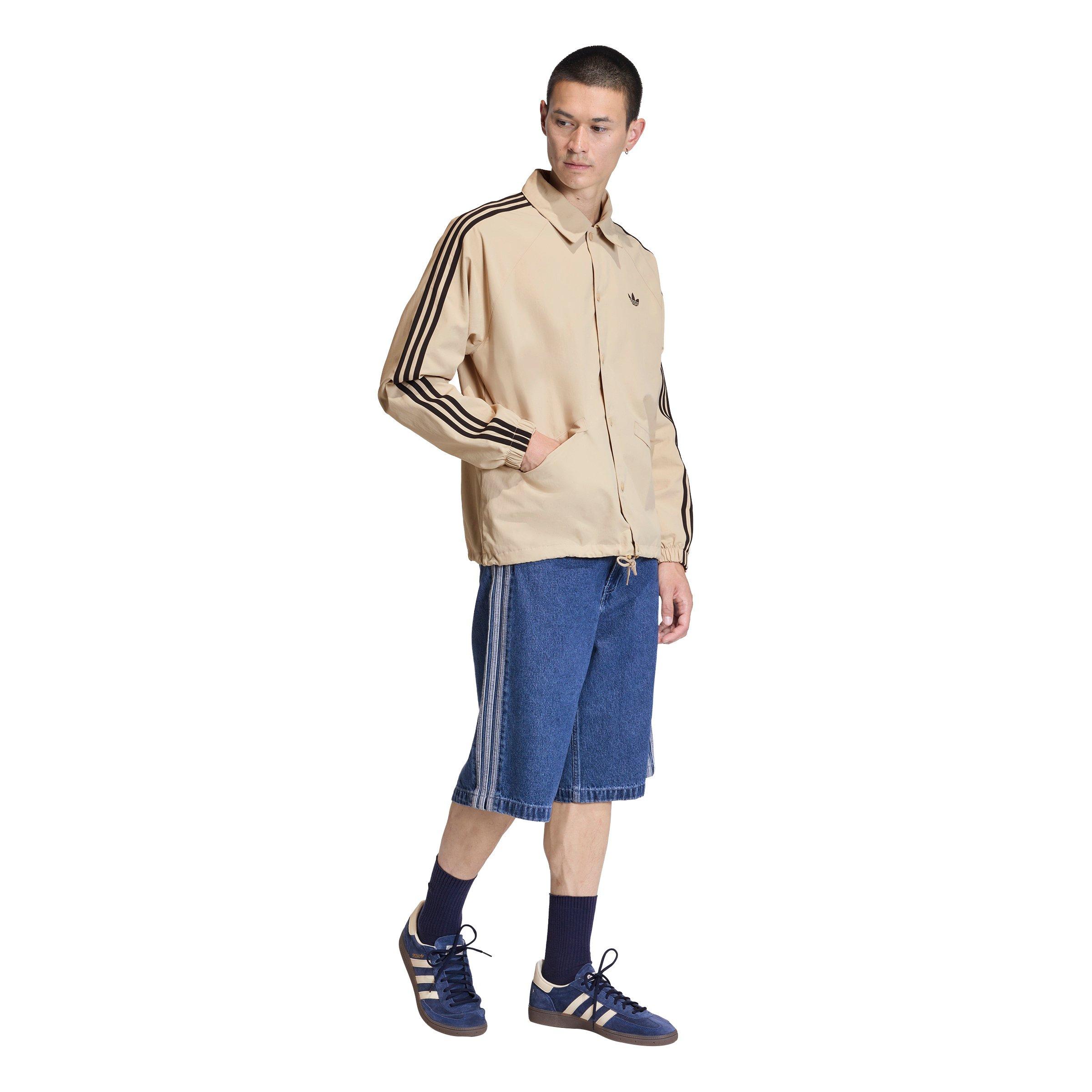 adidas Originals Men's 3-Stripes Coach Jacket -Khaki - KHAKI Thumbnail View 5