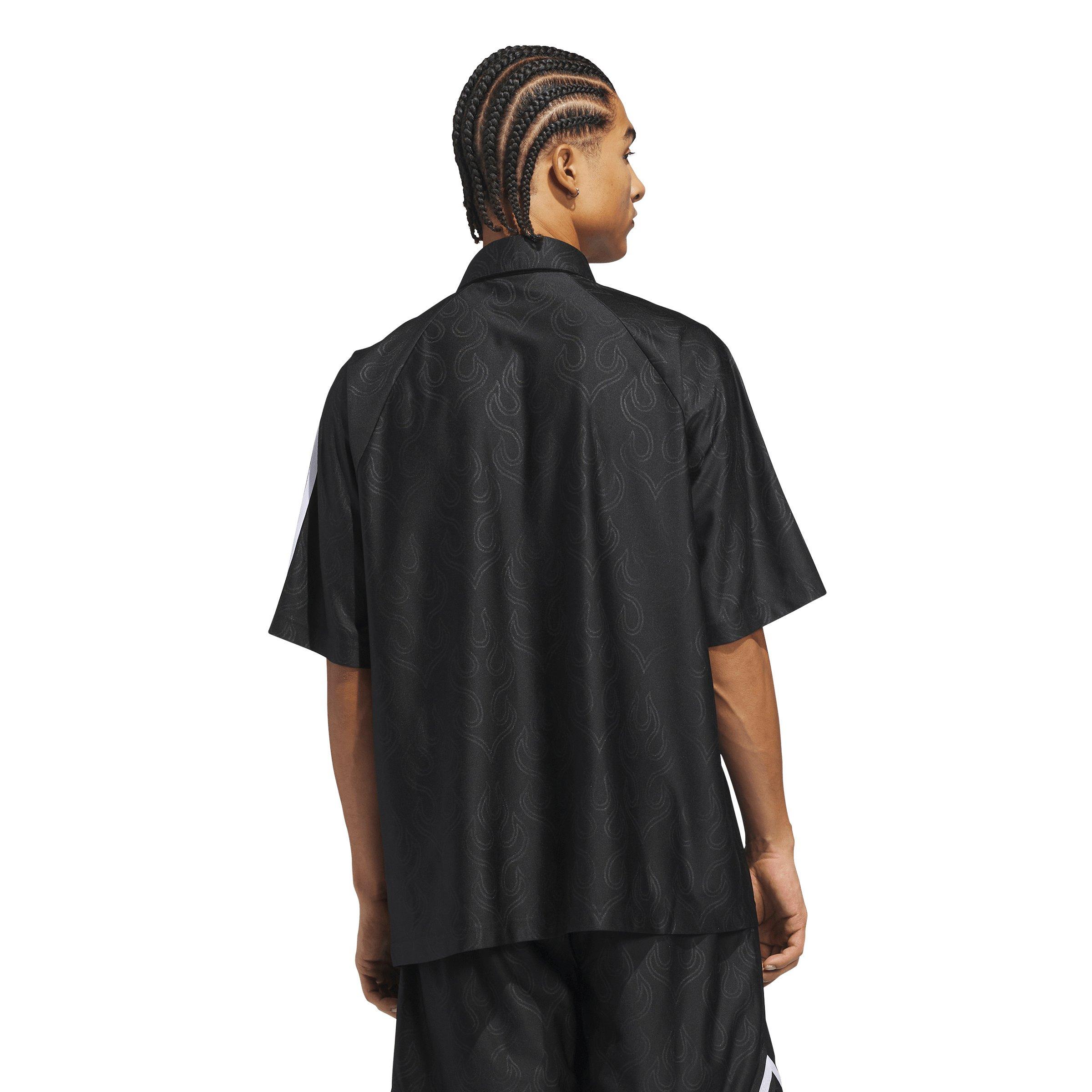 adidas Originals Men's Basketball Flame Long-Sleeve Top -Black - BLACK Thumbnail View 2