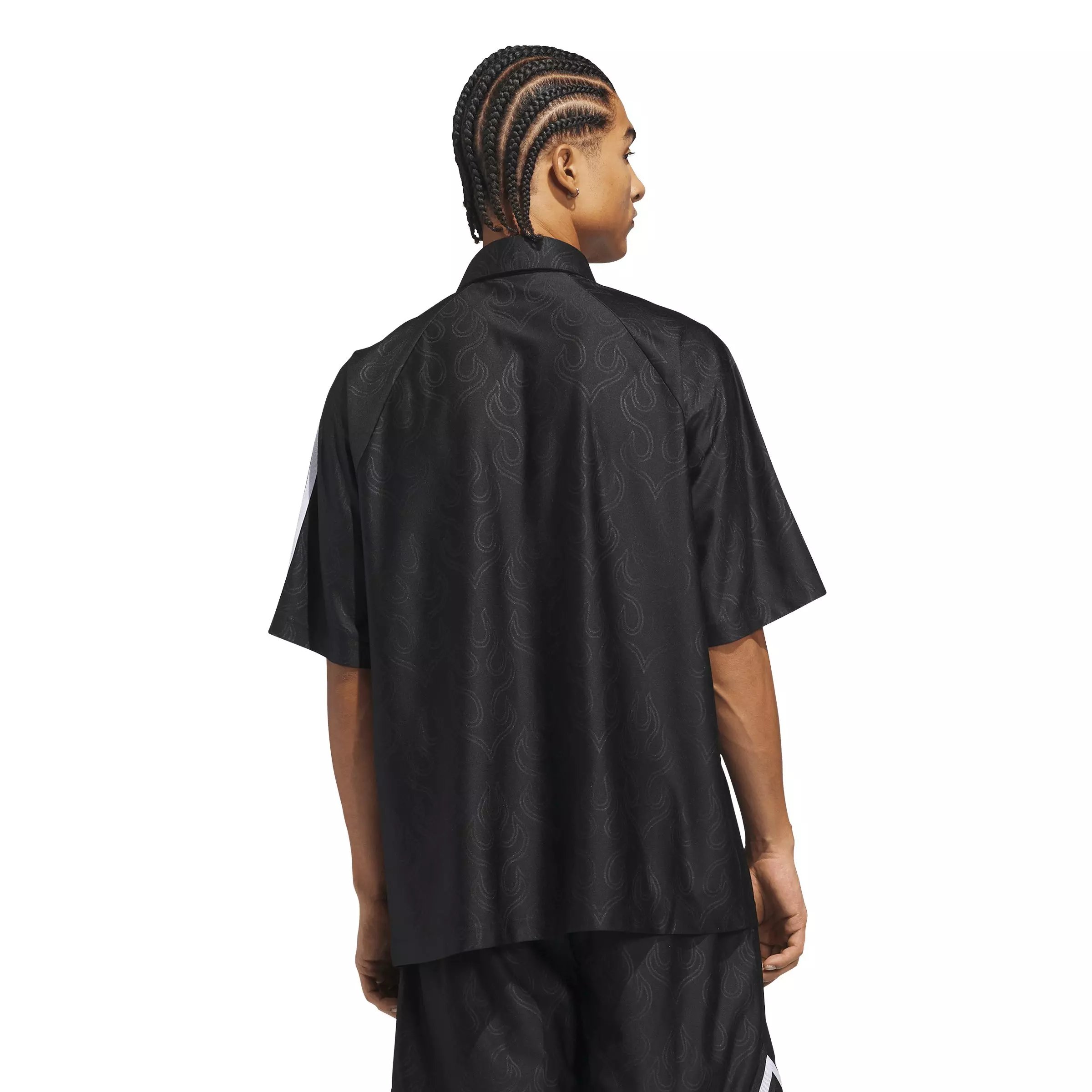 adidas Originals Men's Basketball Flame Long-Sleeve Top -Black - BLACK