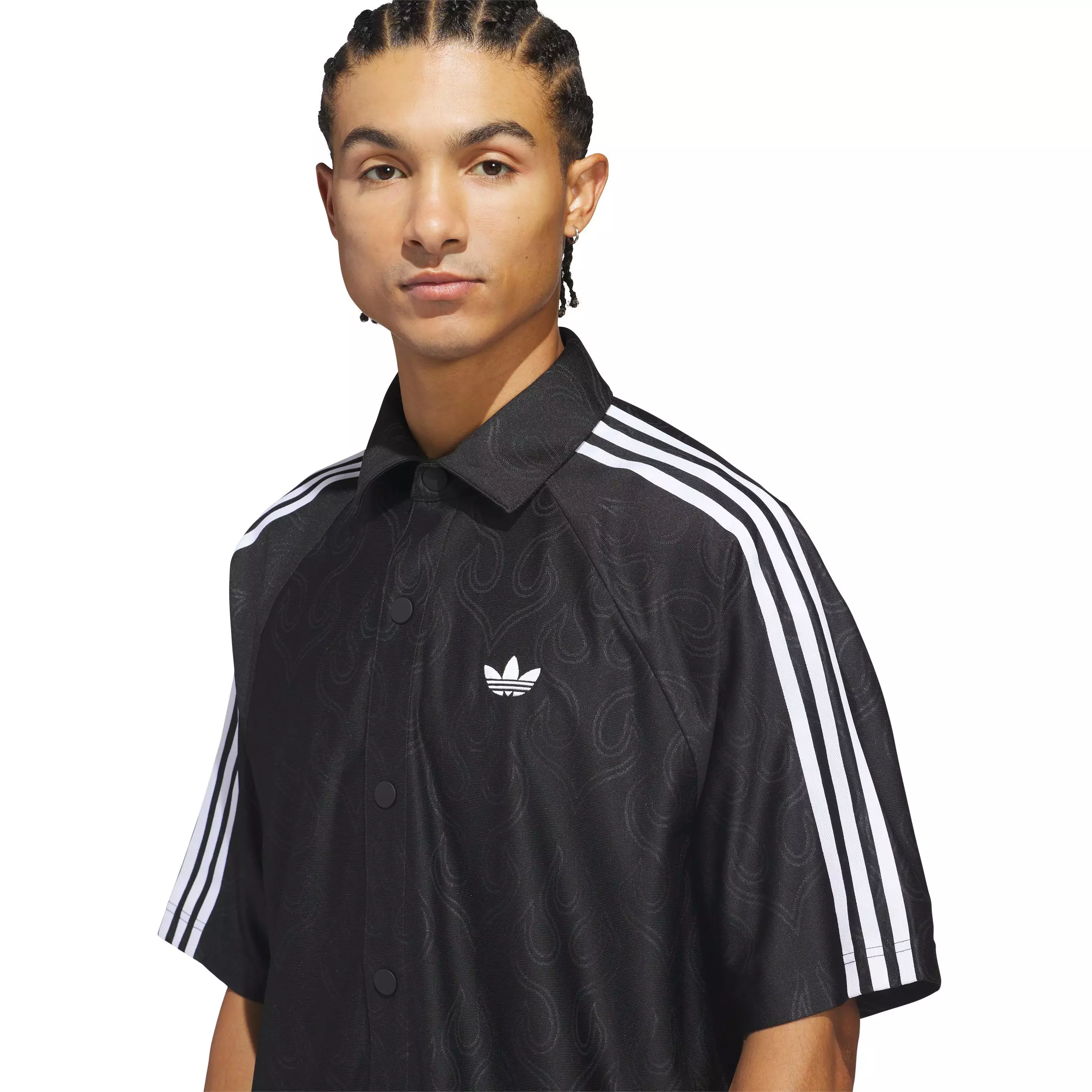 adidas Originals Men's Basketball Flame Long-Sleeve Top -Black - BLACK