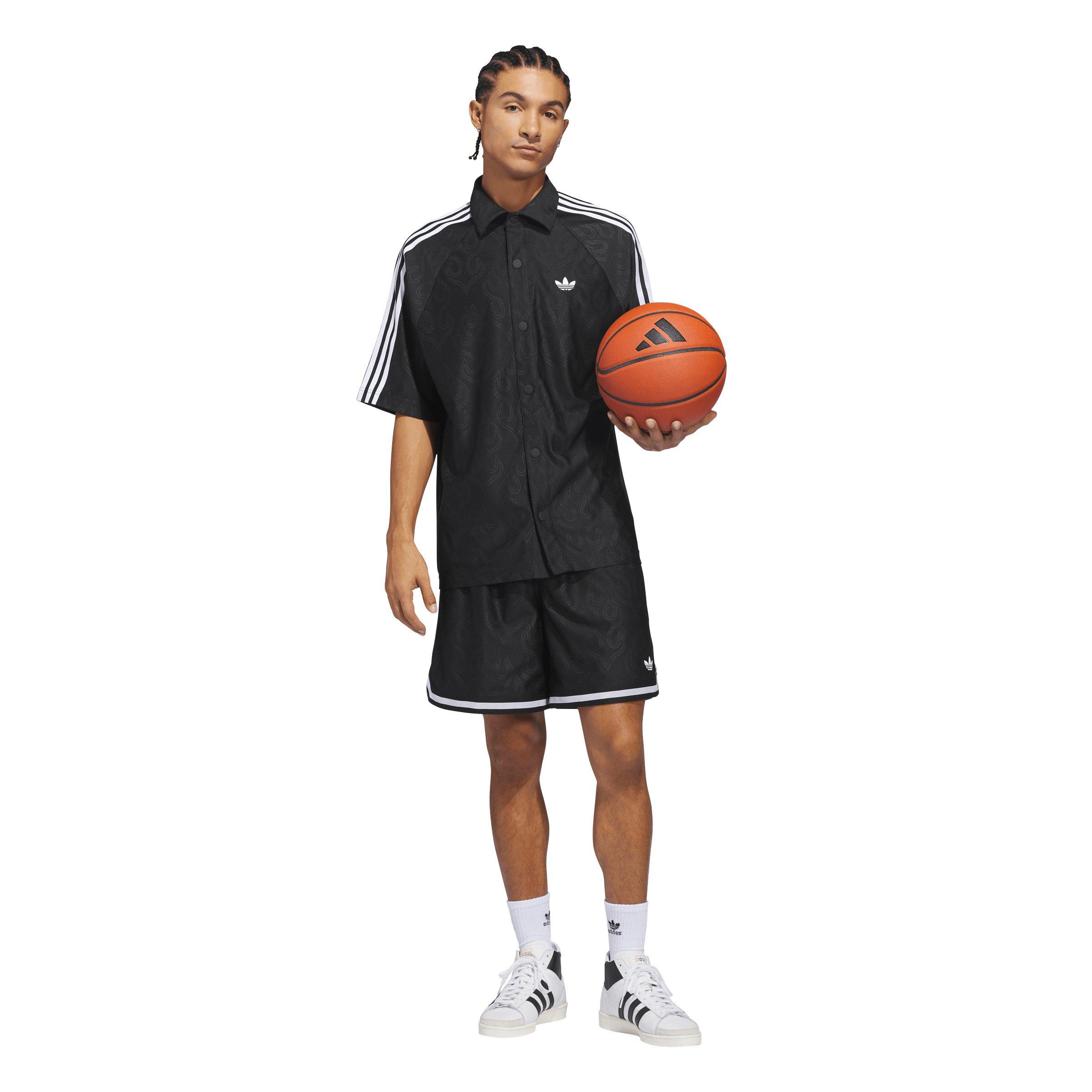 adidas Originals Men's Basketball Flame Long-Sleeve Top -Black - BLACK Thumbnail View 5