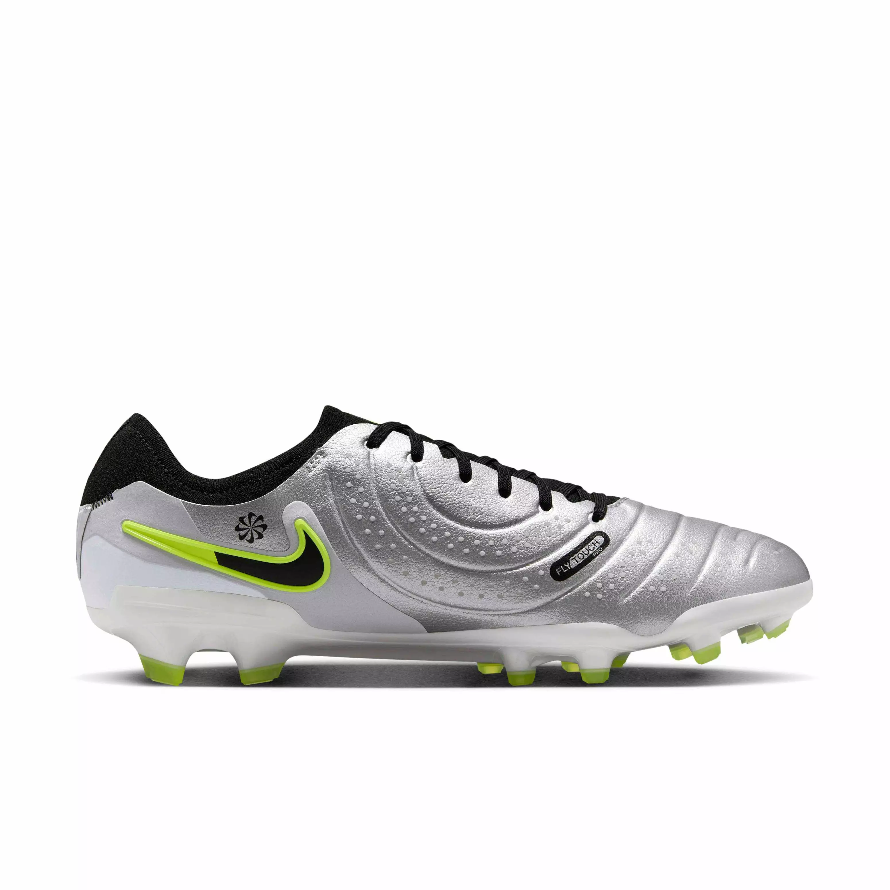 Nike Tiempo Legend 10 Pro FG "Metallic Silver/Volt/Black" Men's Soccer Cleat - SILVER/VOLT/BLACK