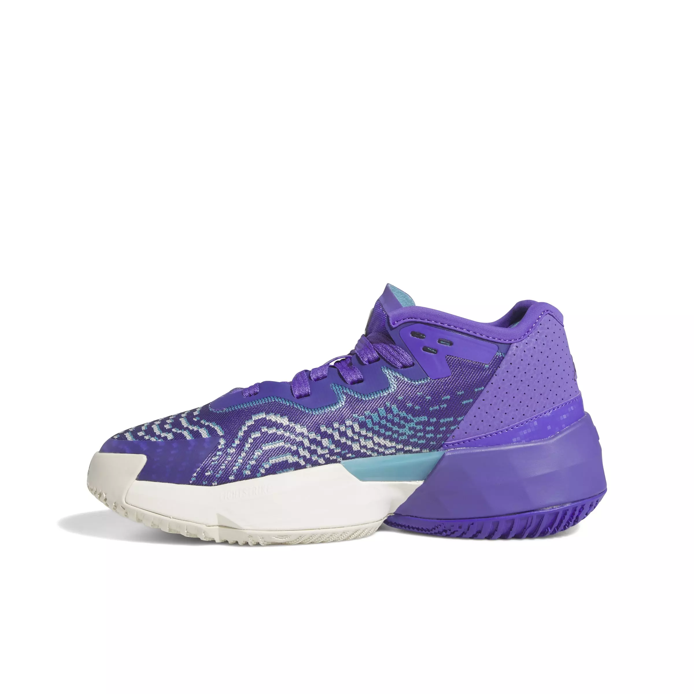 adidas D.O.N. Issue 4 "Purple Rush/Off White/Blue" Grade School Boys' Basketball Shoe - PURPLE/OFF WHITE/BLUE