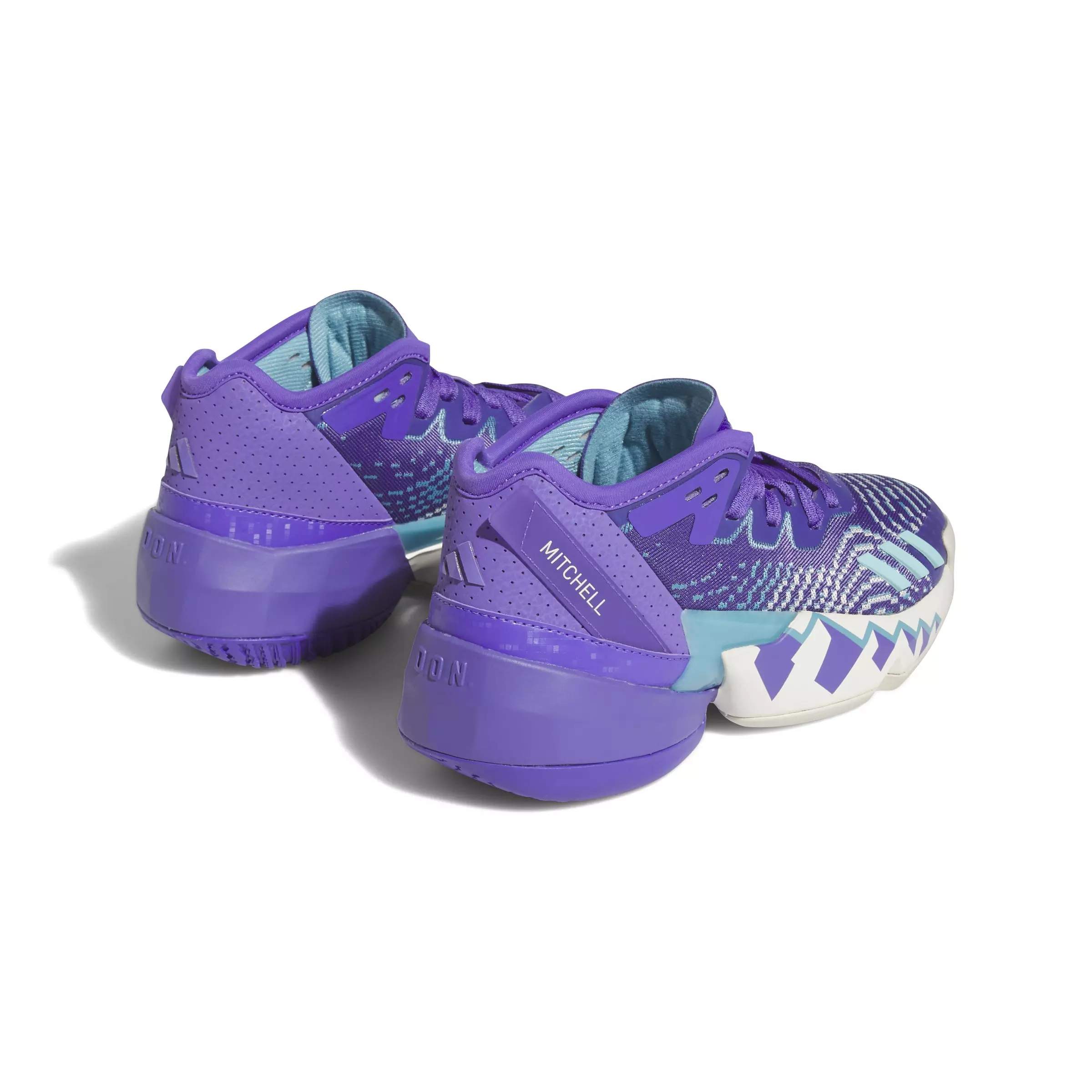 adidas D.O.N. Issue 4 "Purple Rush/Off White/Blue" Grade School Boys' Basketball Shoe - PURPLE/OFF WHITE/BLUE