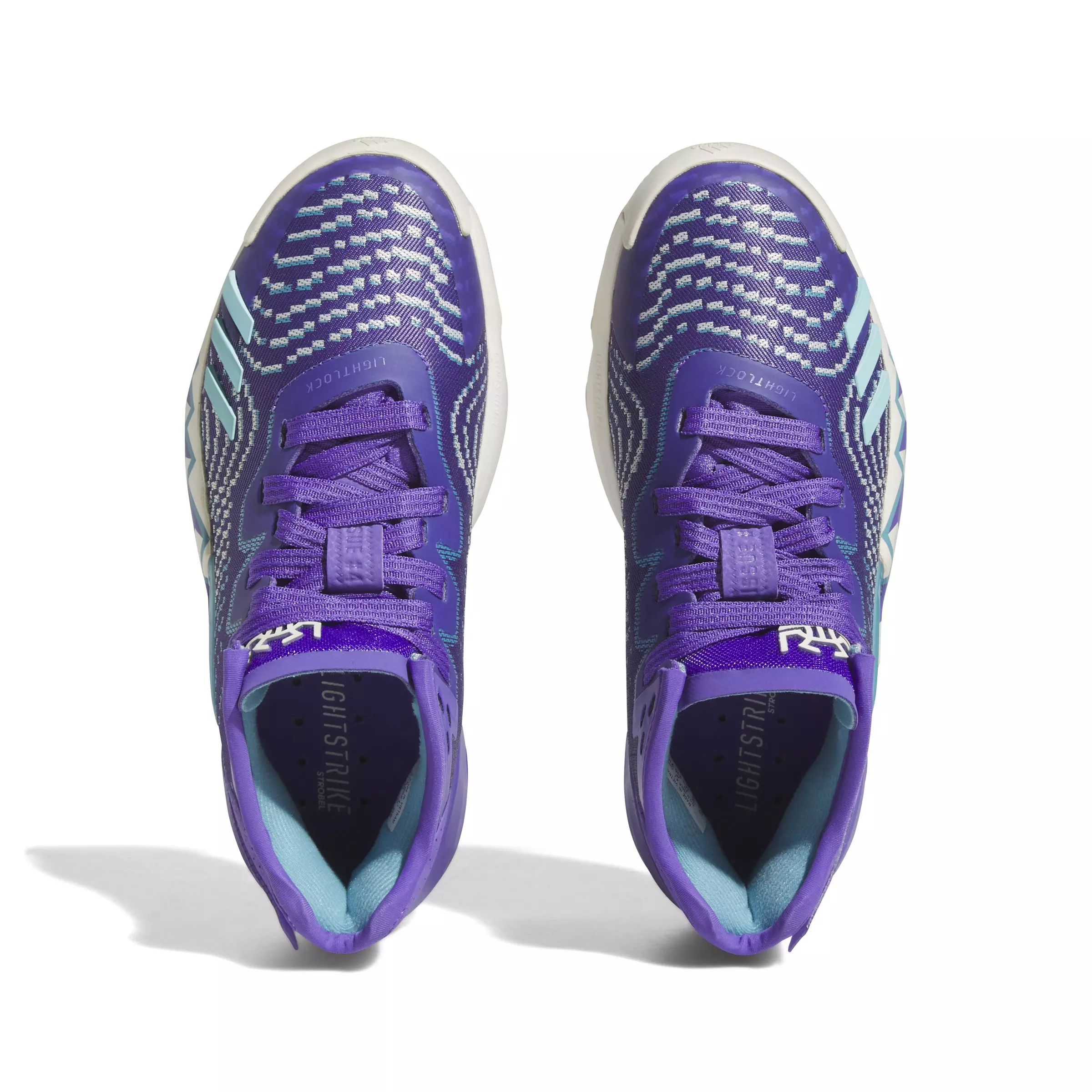 adidas D.O.N. Issue 4 "Purple Rush/Off White/Blue" Grade School Boys' Basketball Shoe - PURPLE/OFF WHITE/BLUE