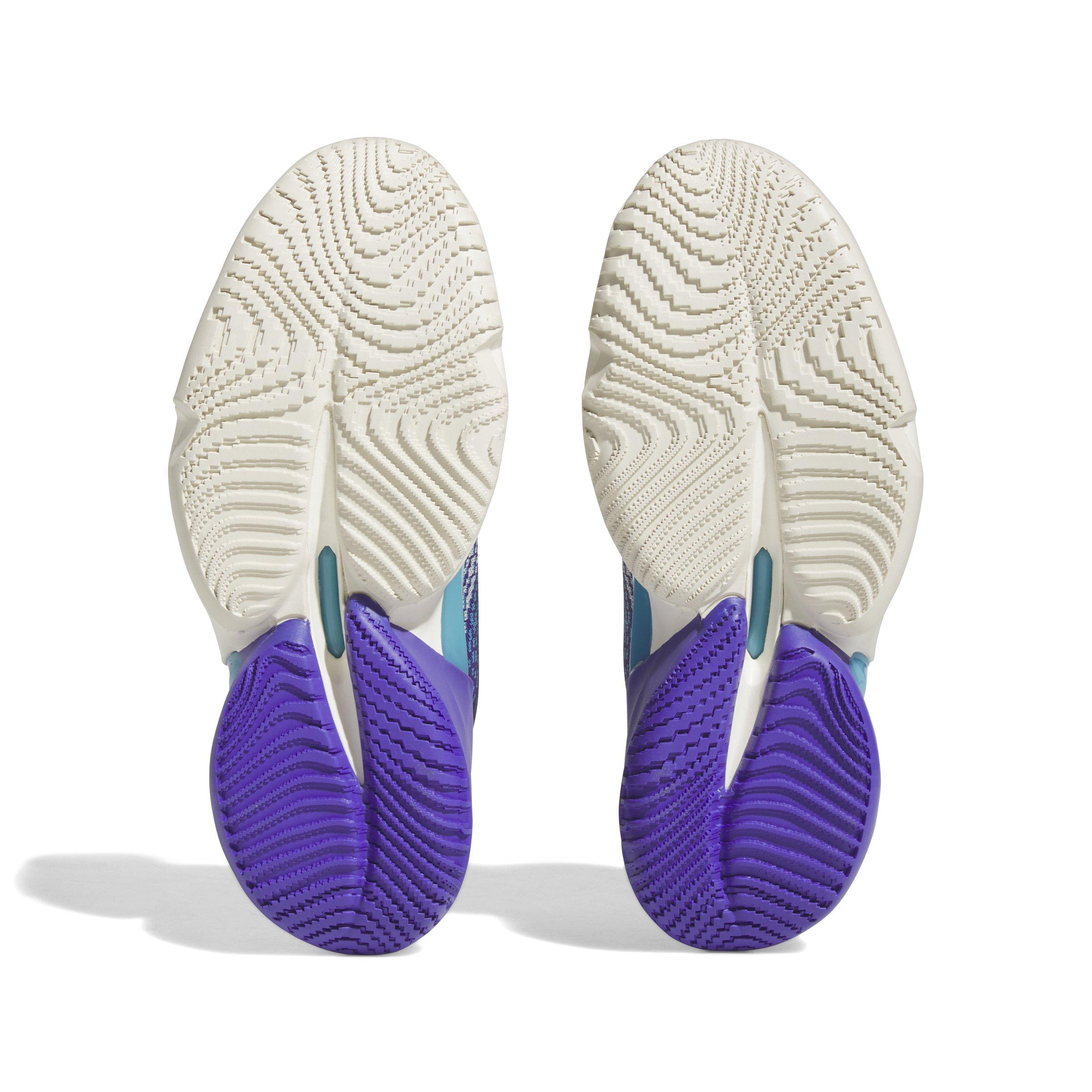 adidas D.O.N. Issue 4 "Purple Rush/Off White/Blue" Grade School Boys' Basketball Shoe - PURPLE/OFF WHITE/BLUE Thumbnail View 6