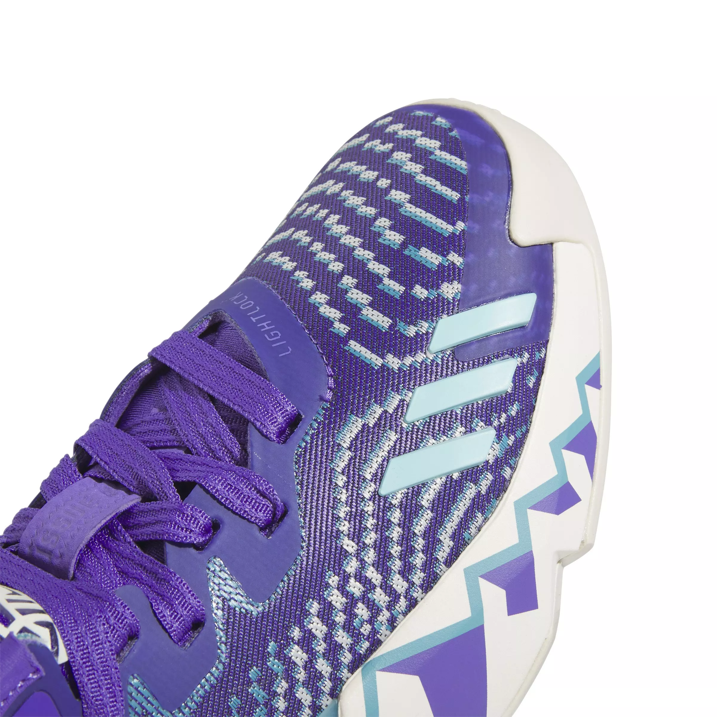 adidas D.O.N. Issue 4 "Purple Rush/Off White/Blue" Grade School Boys' Basketball Shoe - PURPLE/OFF WHITE/BLUE