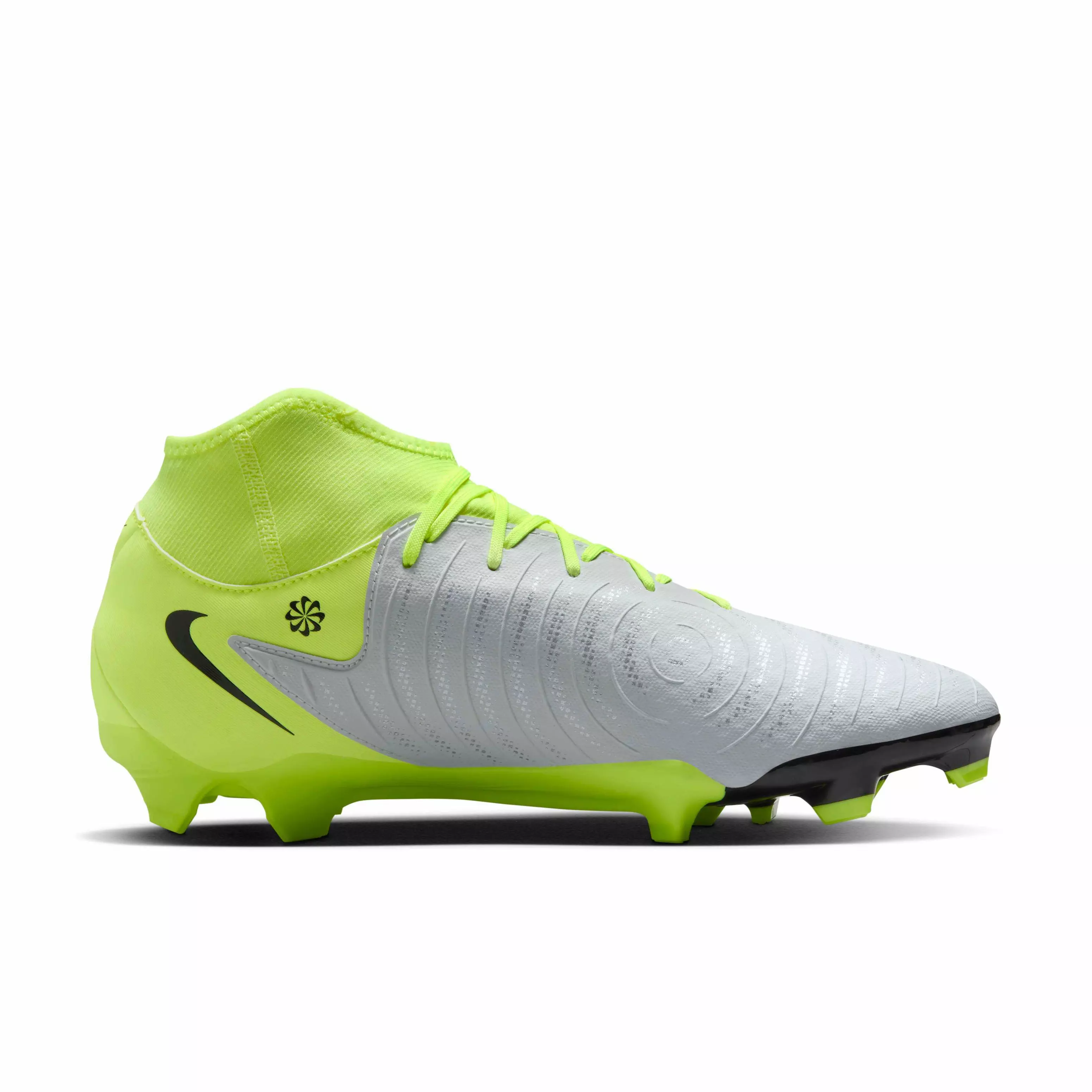 Nike Phantom Luna 2 Academy MG "Metallic Silver/Volt/Black" Men's Soccer Cleat - SILVER/VOLT/BLACK