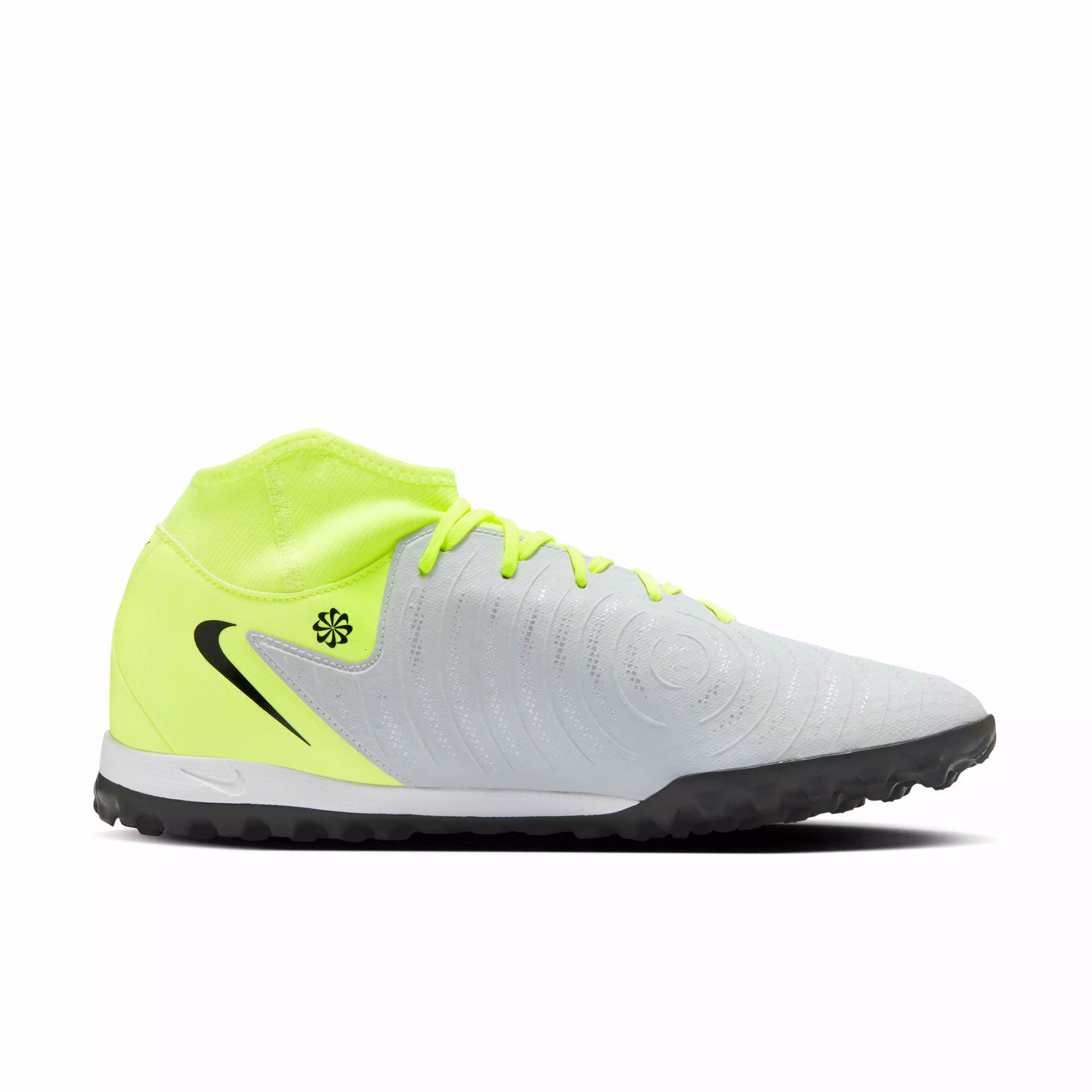 Nike Phantom Luna 2 Academy Turf "Metallic Silver/Volt/Black" Men's Soccer Shoe - SILVER/VOLT/BLACK