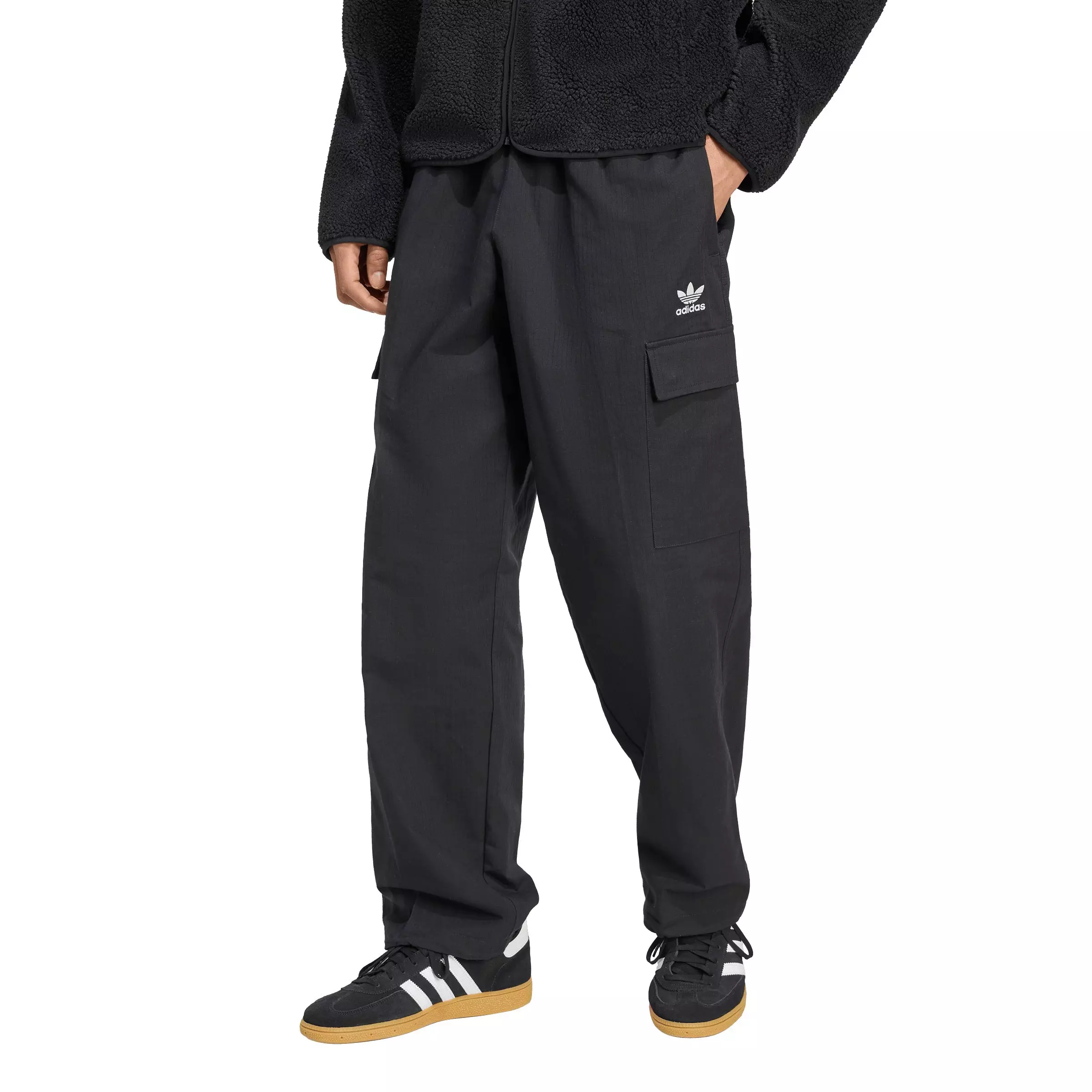 adidas Originals Men's Trefoil Essentials Woven Pants - Black/White - BLACK/WHITE