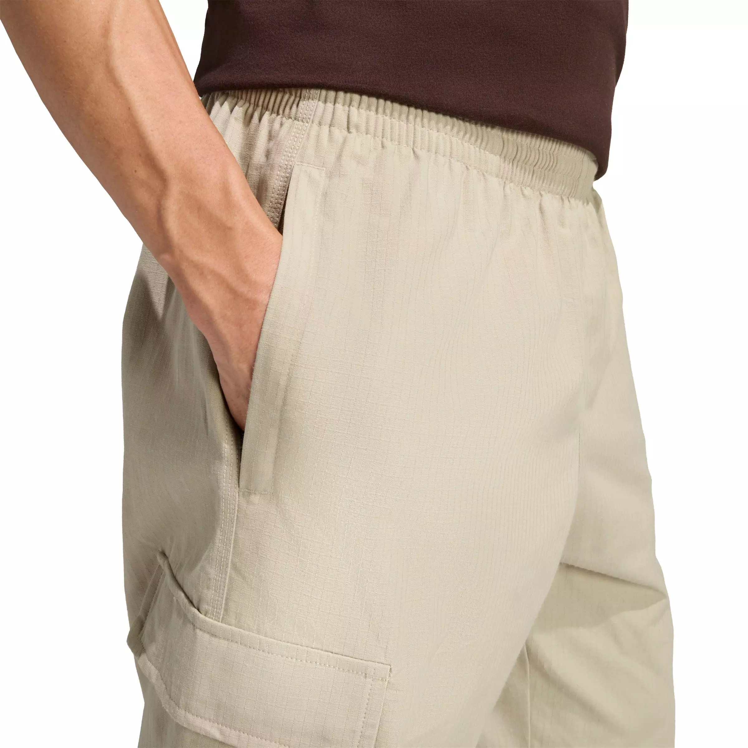 adidas Originals Men's Trefoil Essentials Woven Pants -Khaki - KHAKI