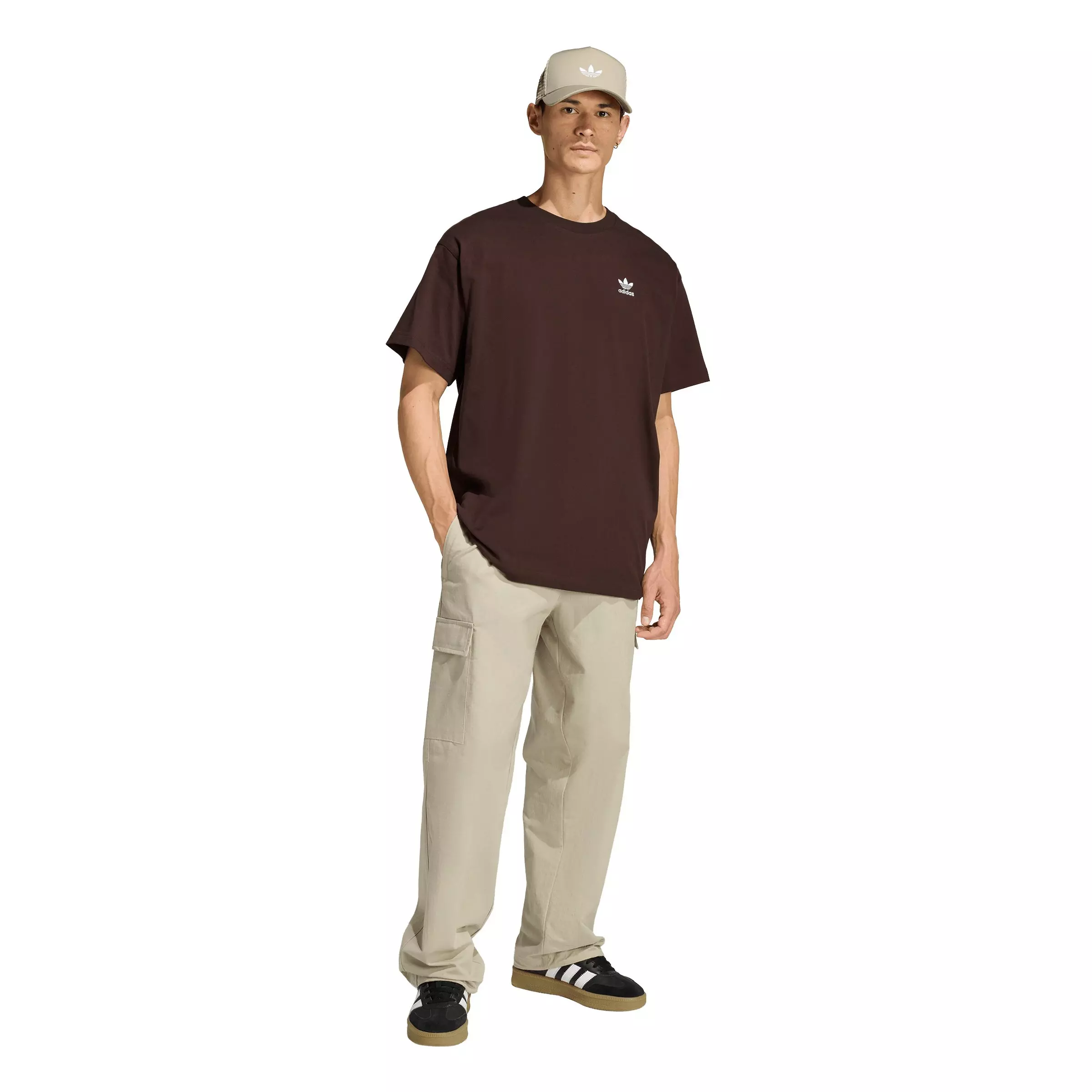 adidas Originals Men's Trefoil Essentials Woven Pants -Khaki - KHAKI