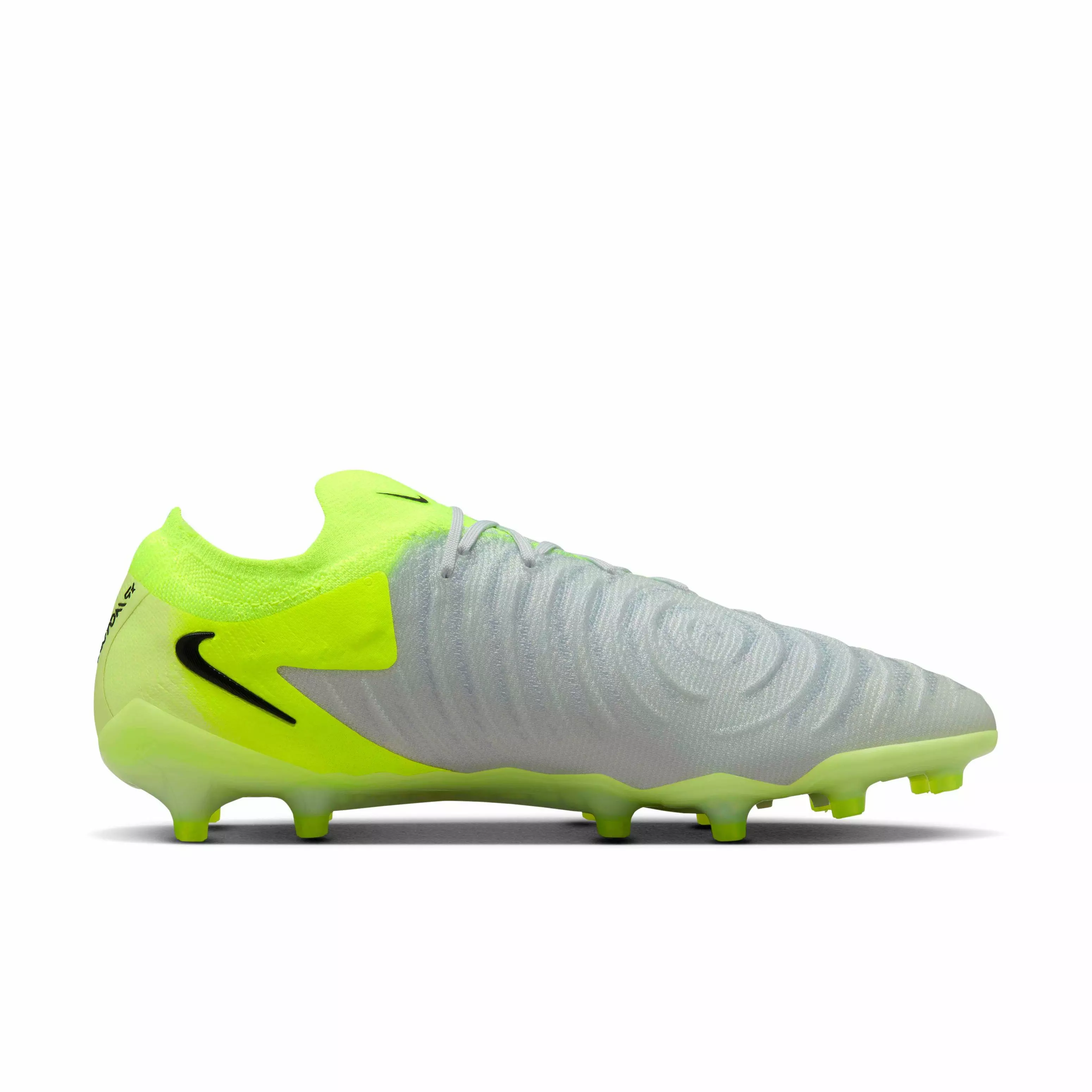 Nike Phantom GX 2 Elite AG "Metallic Silver/Volt/Black" Men's Soccer Cleat - SILVER/VOLT/BLACK