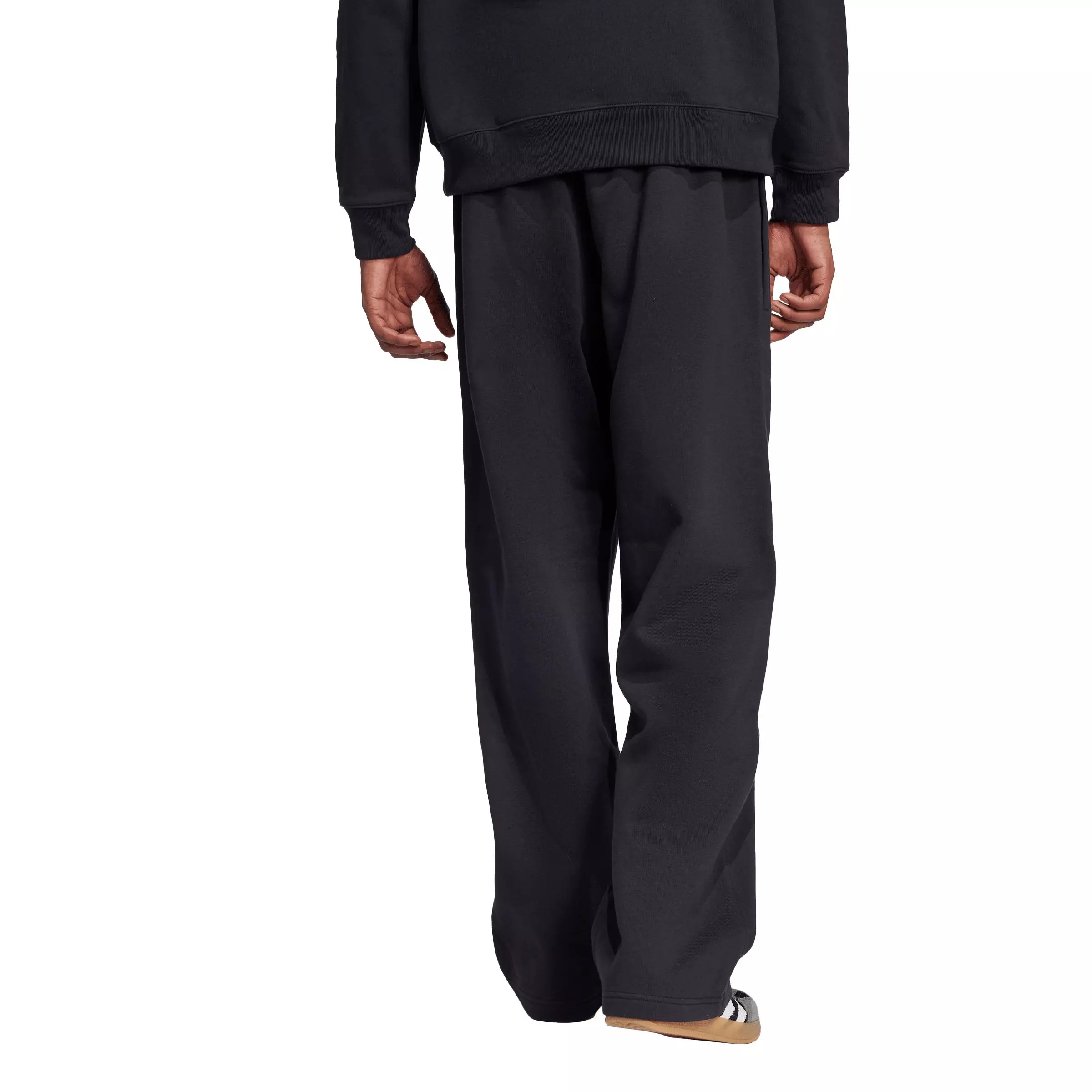 adidas Originals Men's Trefoil Essentials Open Hem Pants - Black - BLACK