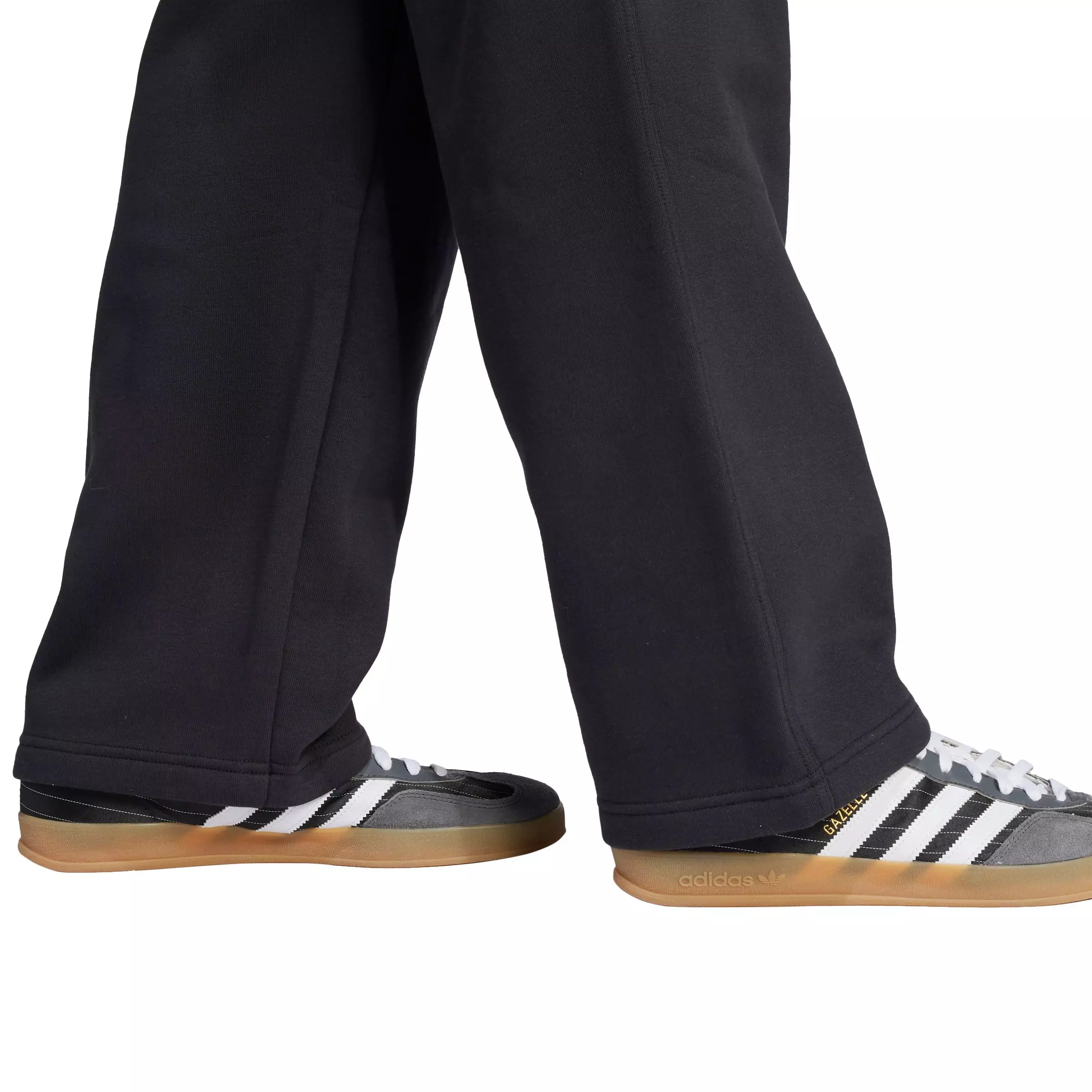 adidas Originals Men's Trefoil Essentials Open Hem Pants - Black - BLACK