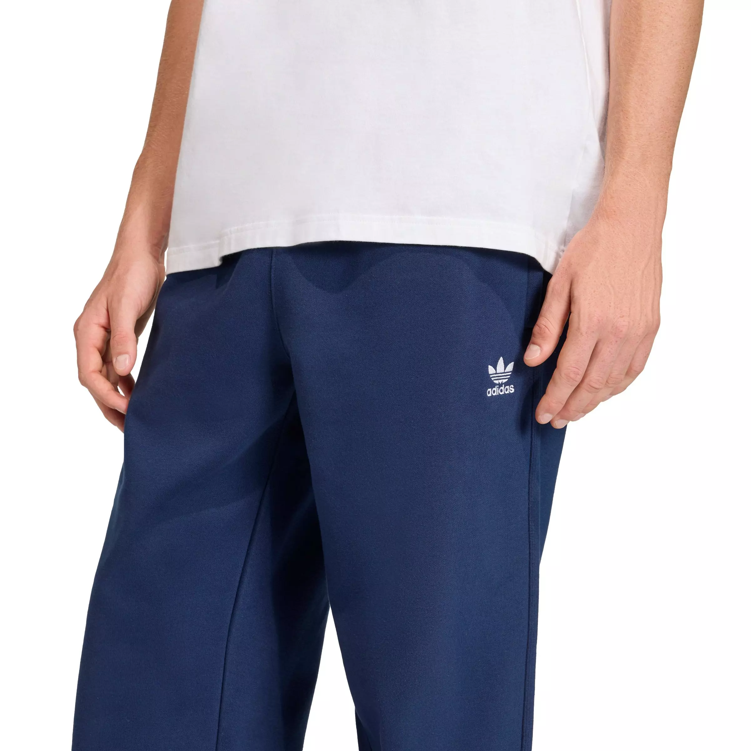 adidas Originals Men's Trefoil Essentials Open Hem Pants -Indigo - INDIGO