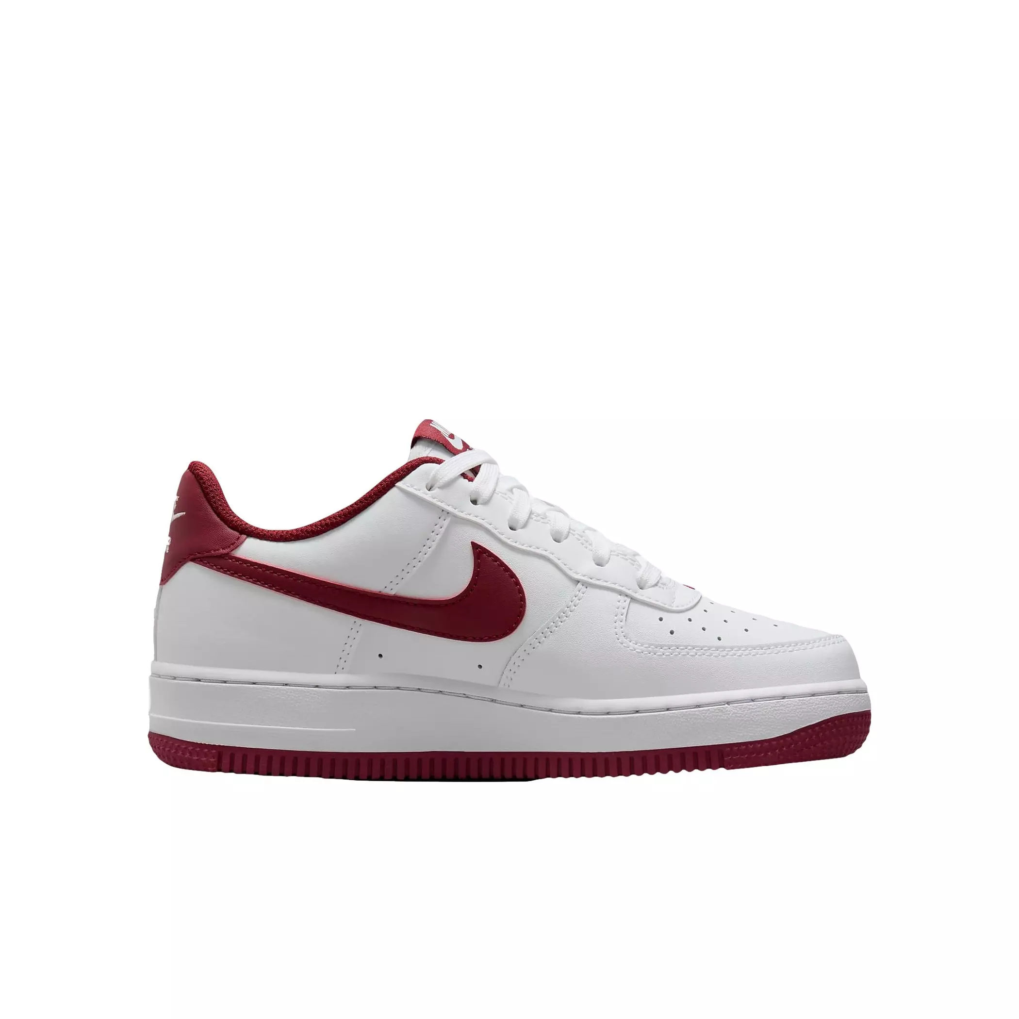 Nike Air Force 1 "White/Team Red" Grade School Boys' Shoe - WHITE/RED