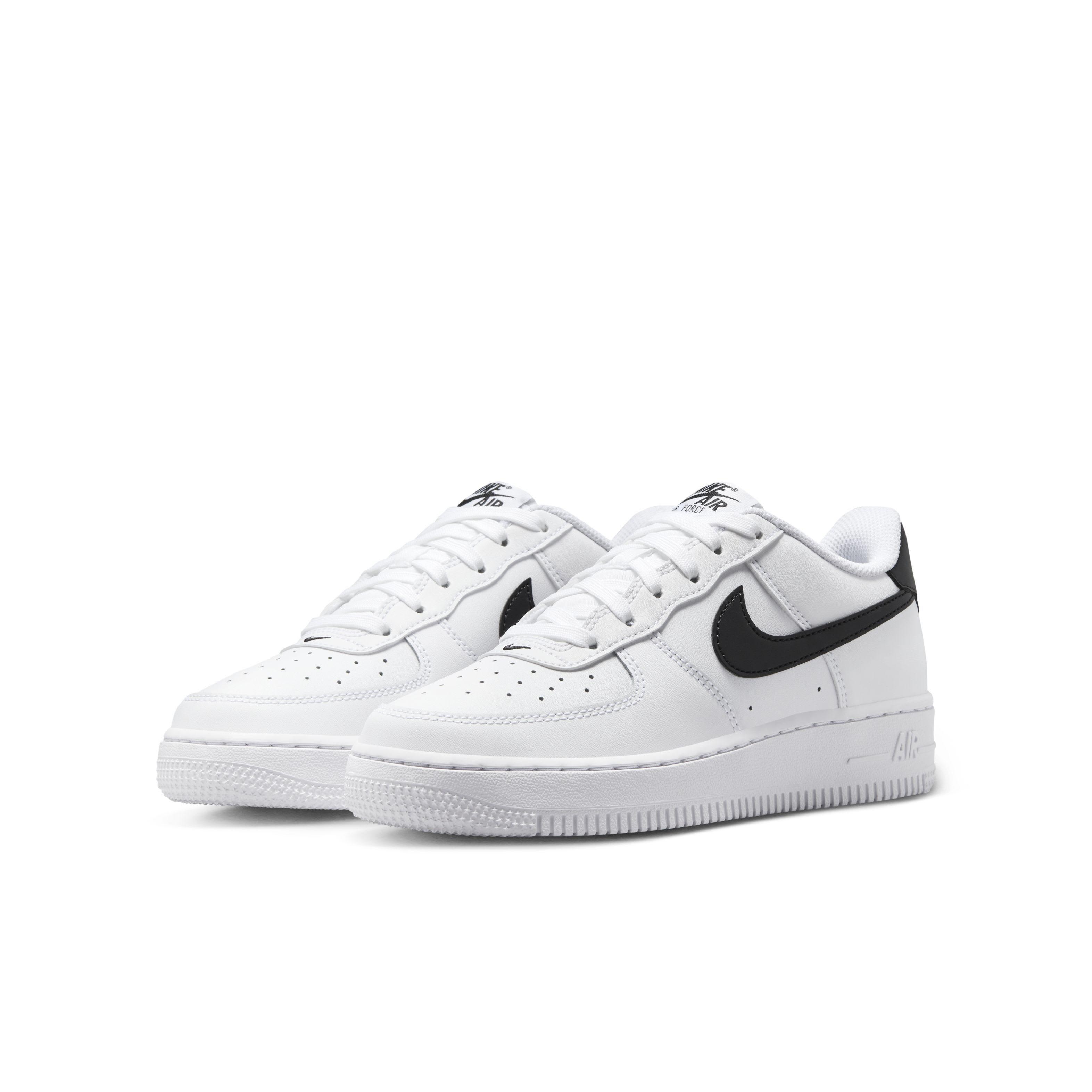 Nike Air Force 1 Low "White/Black" Grade School Boys' Shoe - WHITE/BLACK Thumbnail View 3