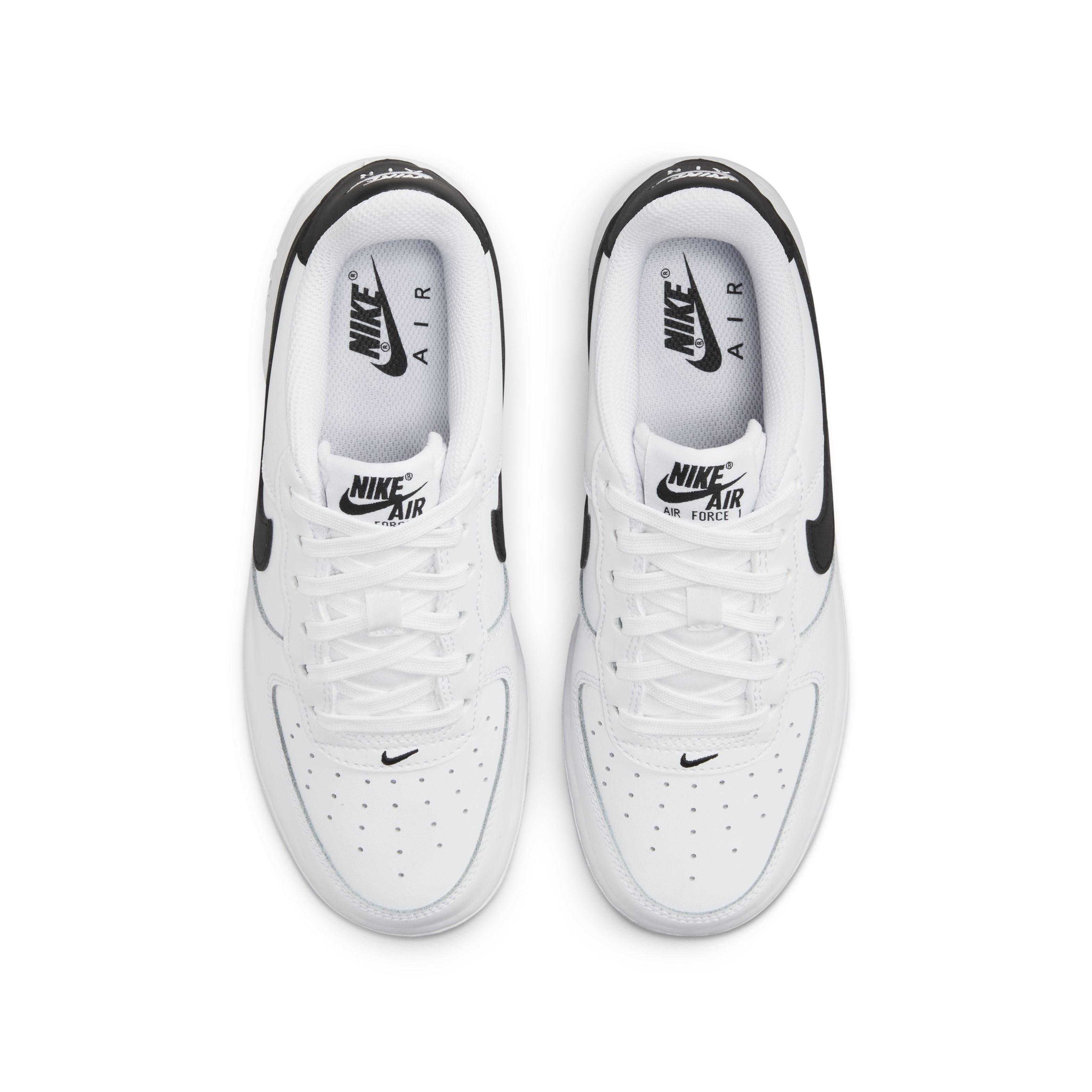 Nike Air Force 1 Low "White/Black" Grade School Boys' Shoe - WHITE/BLACK Thumbnail View 4