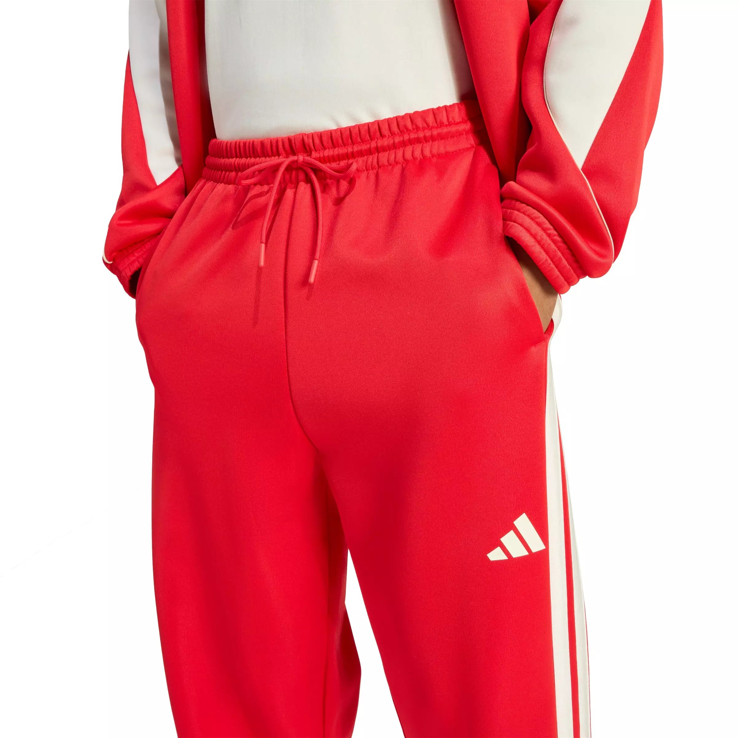 adidas Men's Stadium Track Pants -Red/White - RED/WHITE