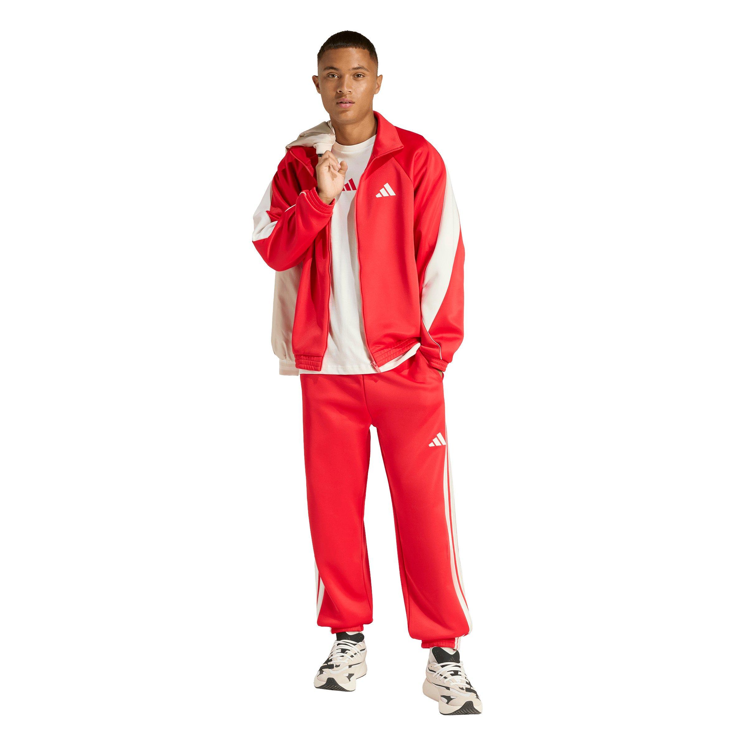 adidas Men's Stadium Track Pants - Red/White - RED/WHITE Thumbnail View 5