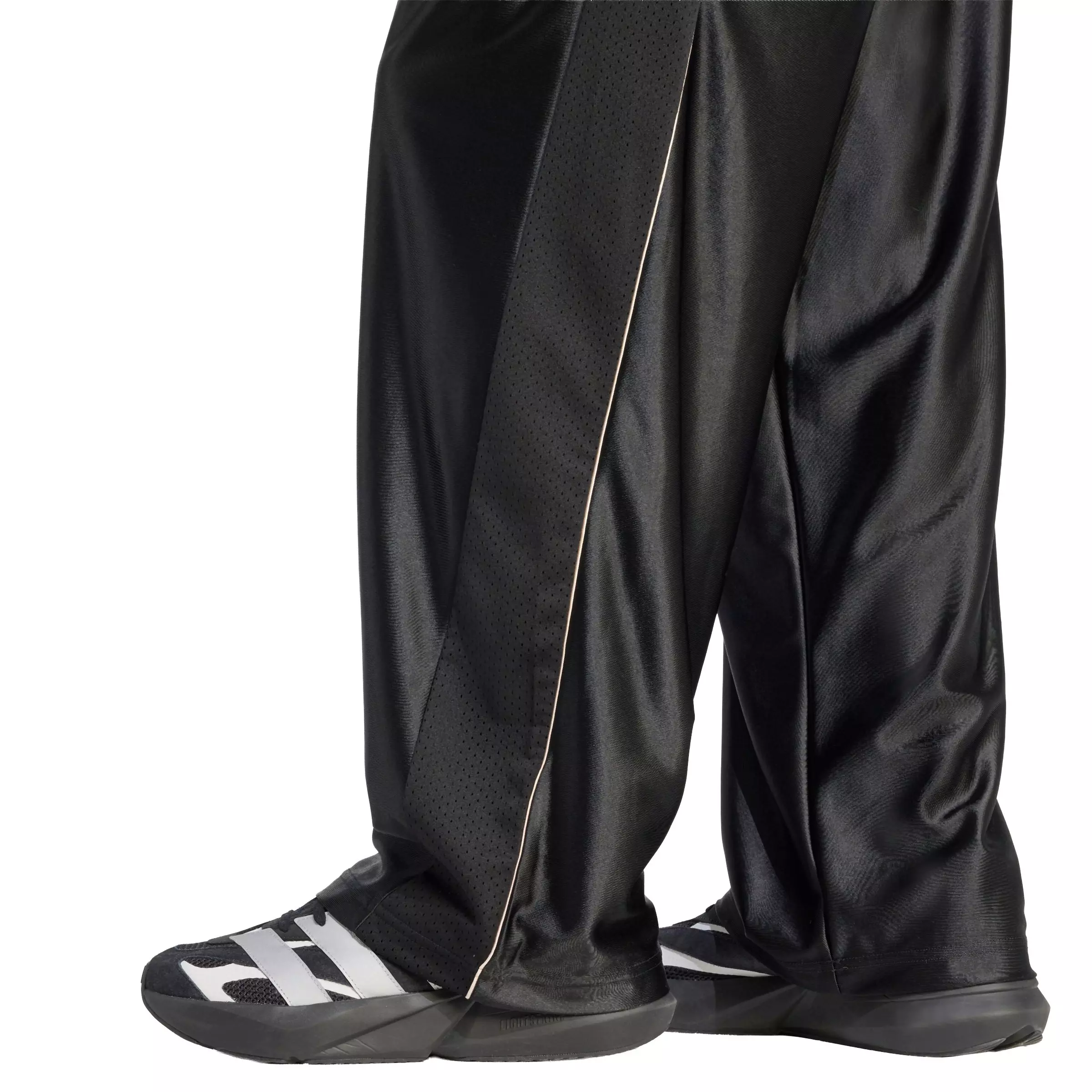 adidas Men's Stadium Shiny Tricot Pants - Black - BLACK