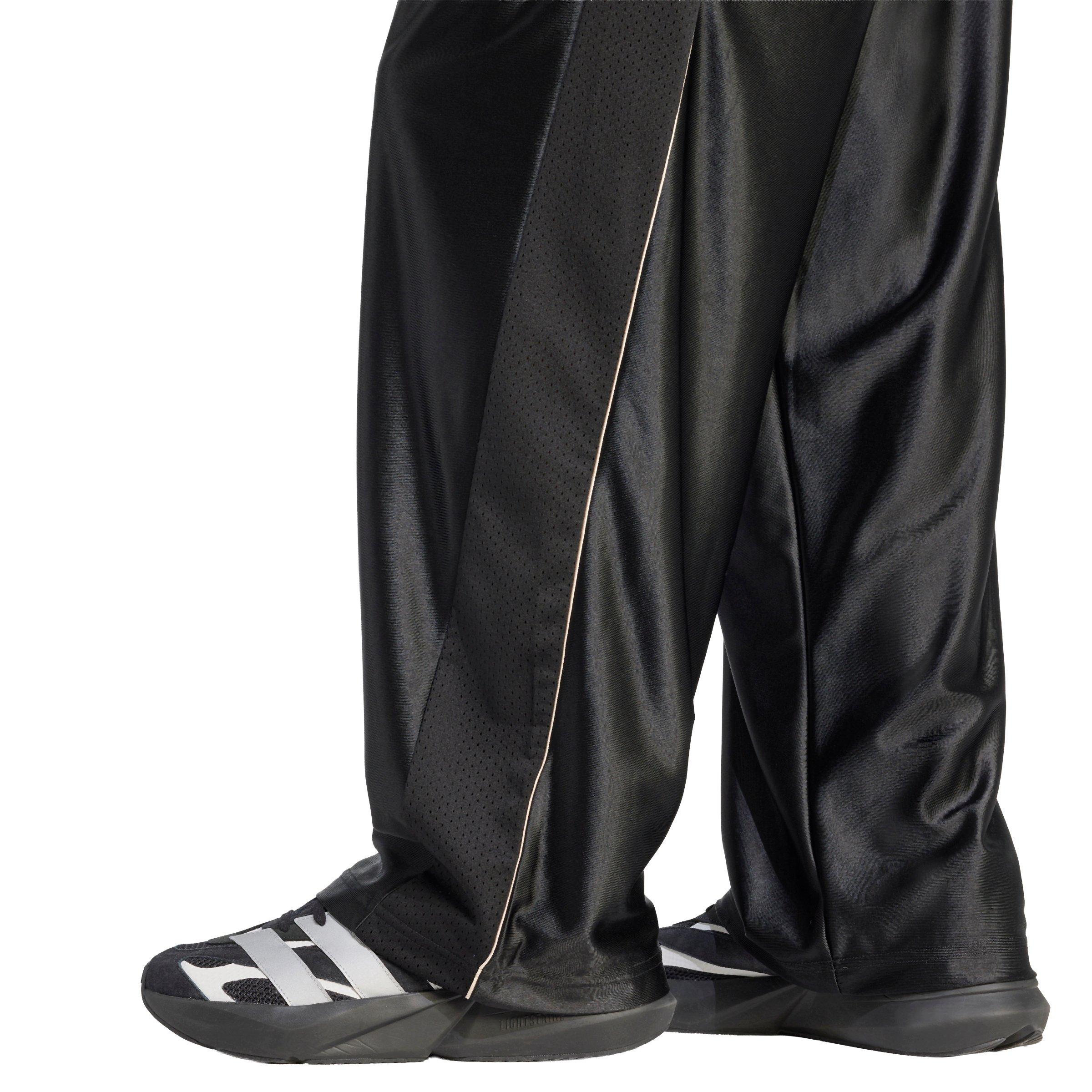 adidas Men's Stadium Shiny Tricot Pants -Black - BLACK Thumbnail View 4