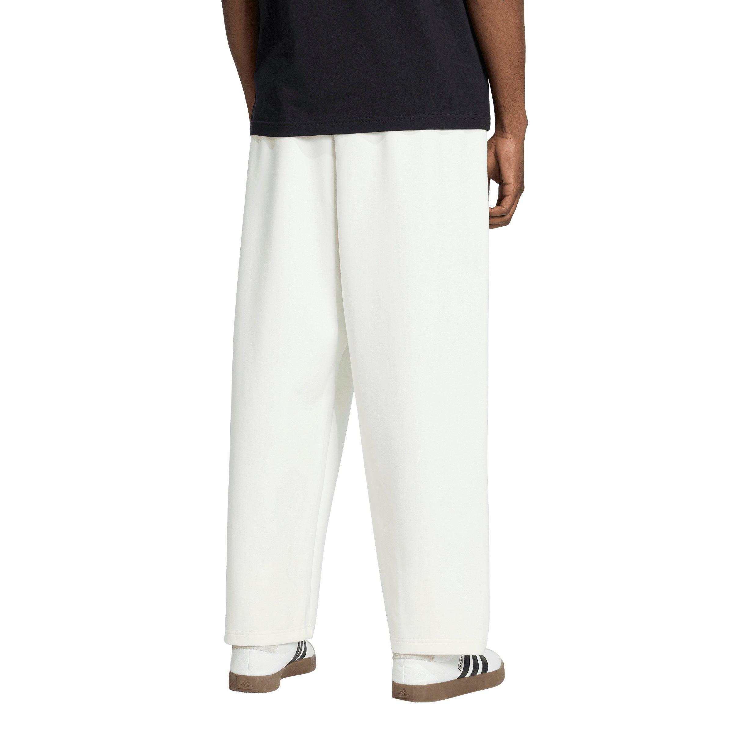 adidas Men's Soft Lux Straight Leg Tracksuit Bottoms- Off White - OFF-WHITE Thumbnail View 2