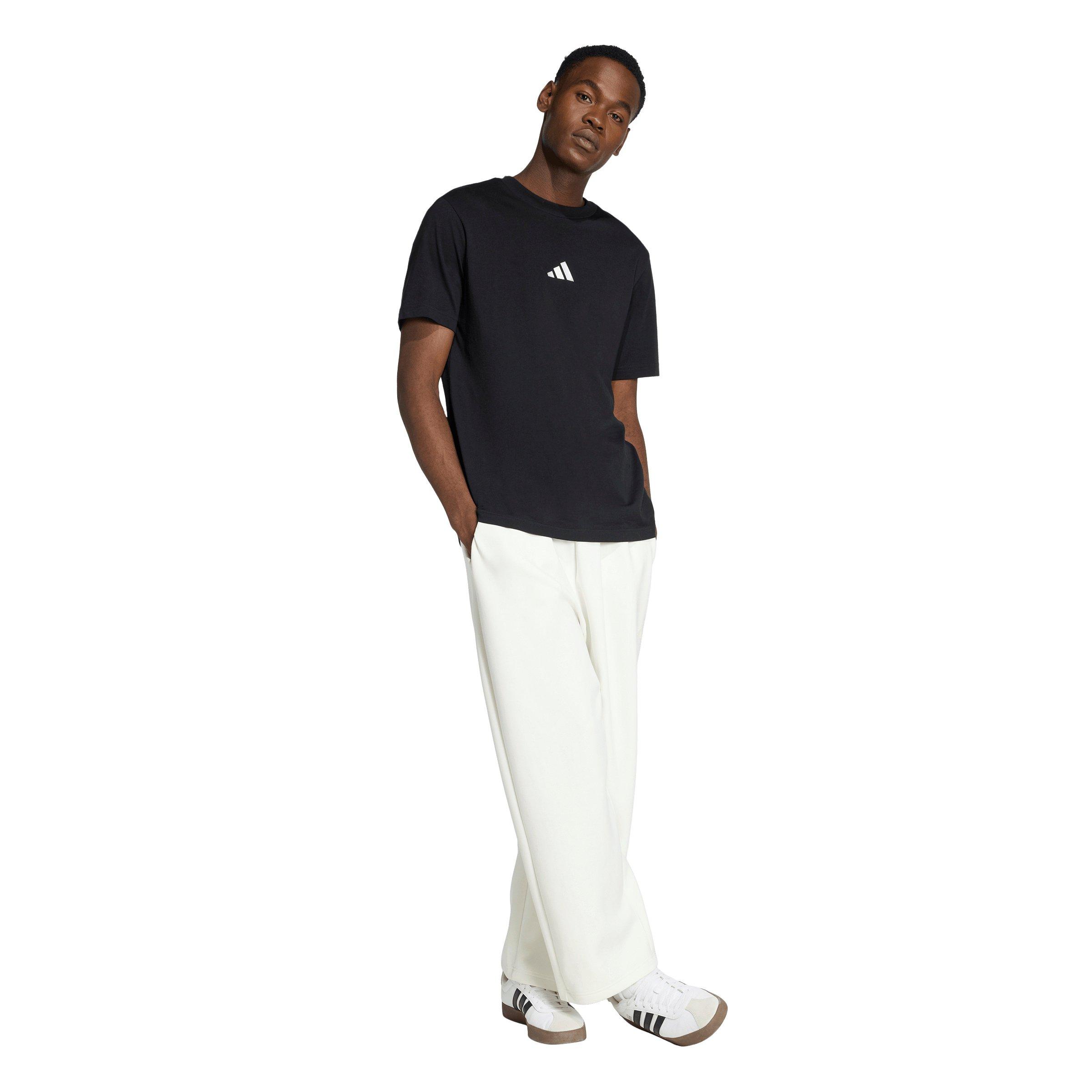 adidas Men's Soft Lux Straight Leg Tracksuit Bottoms- Off White - OFF-WHITE Thumbnail View 5
