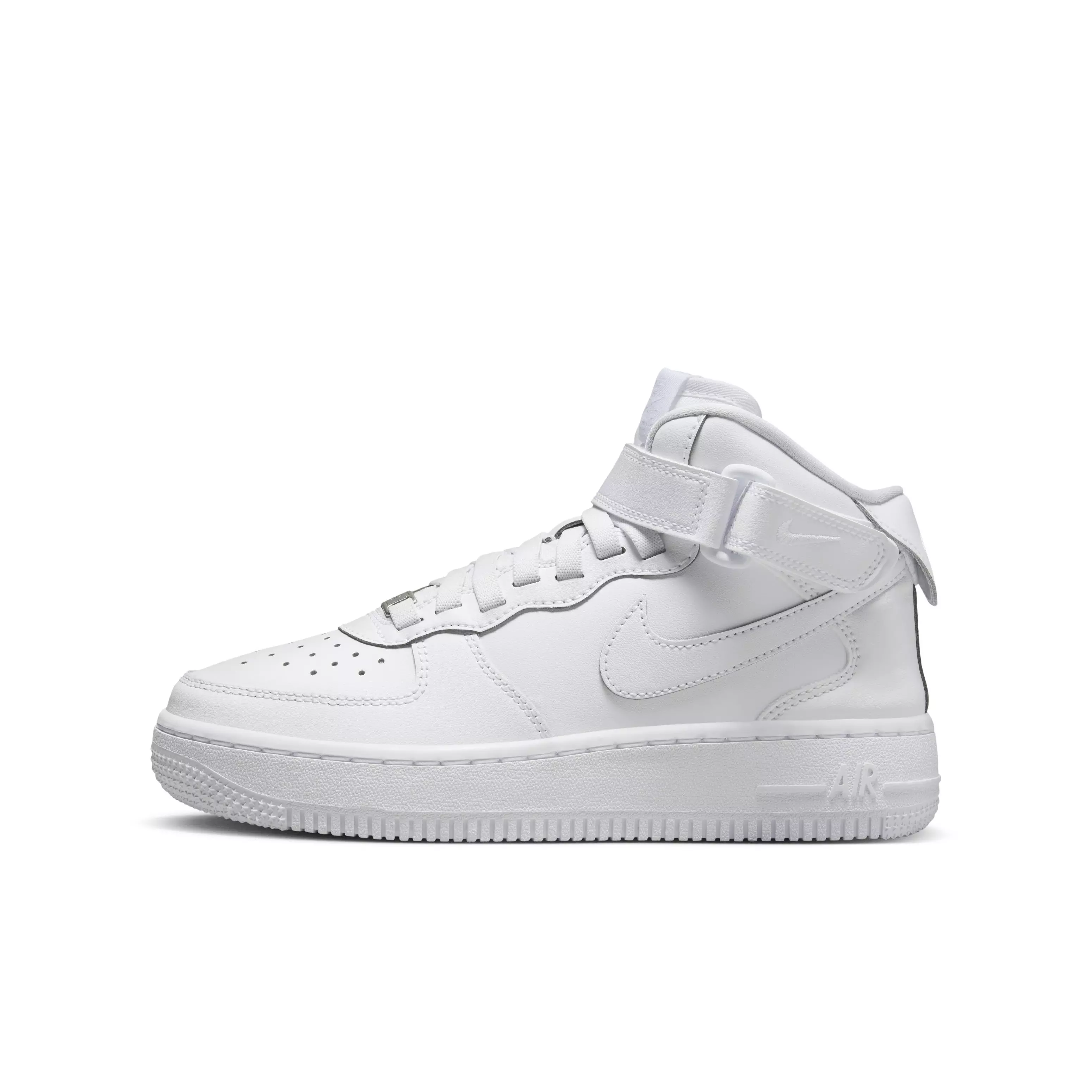 Nike Air Force 1 Mid EasyOn "White/White/White" Grade School Boys' Shoe - WHITE/WHITE/WHITE