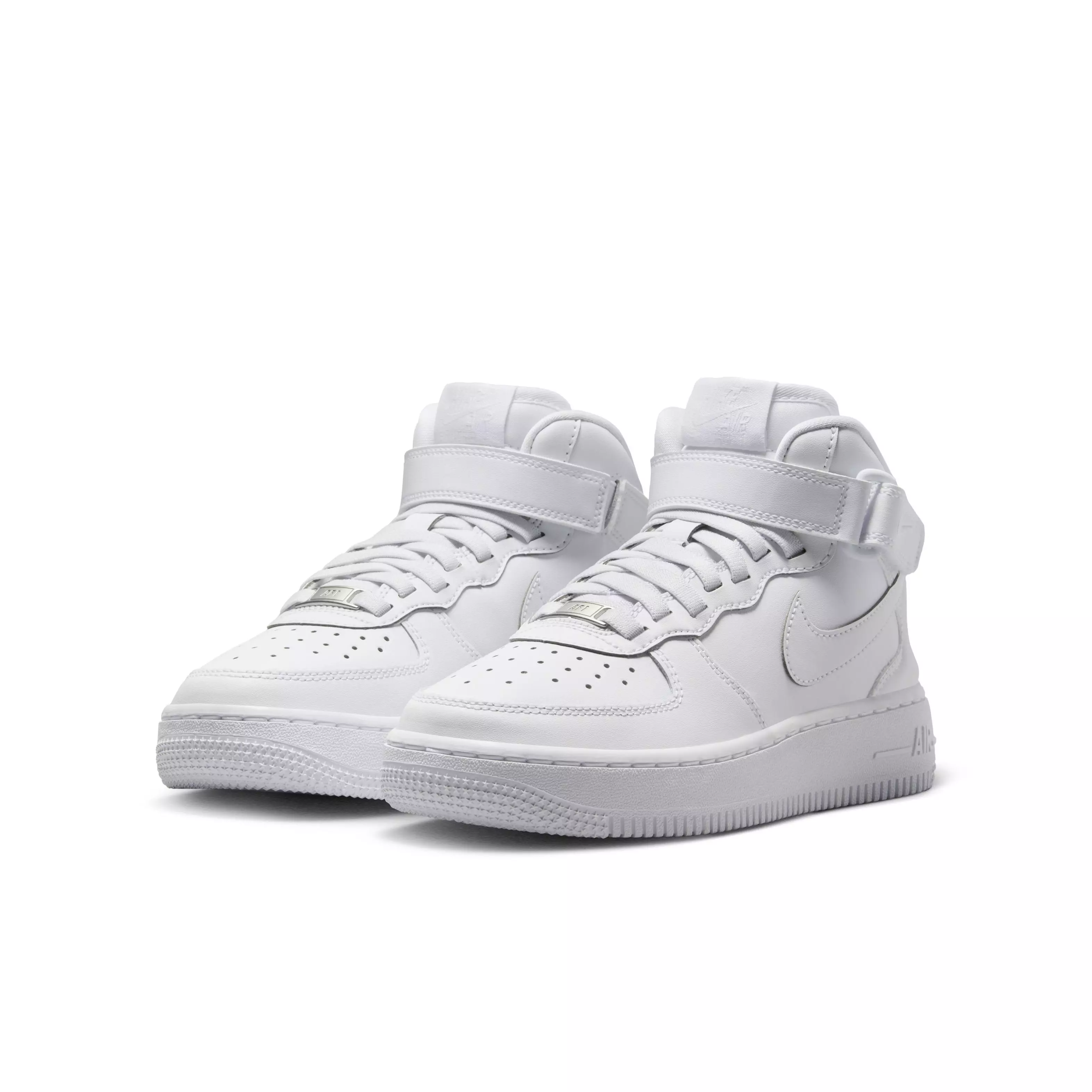 Nike Air Force 1 Mid EasyOn "White/White/White" Grade School Boys' Shoe - WHITE/WHITE/WHITE
