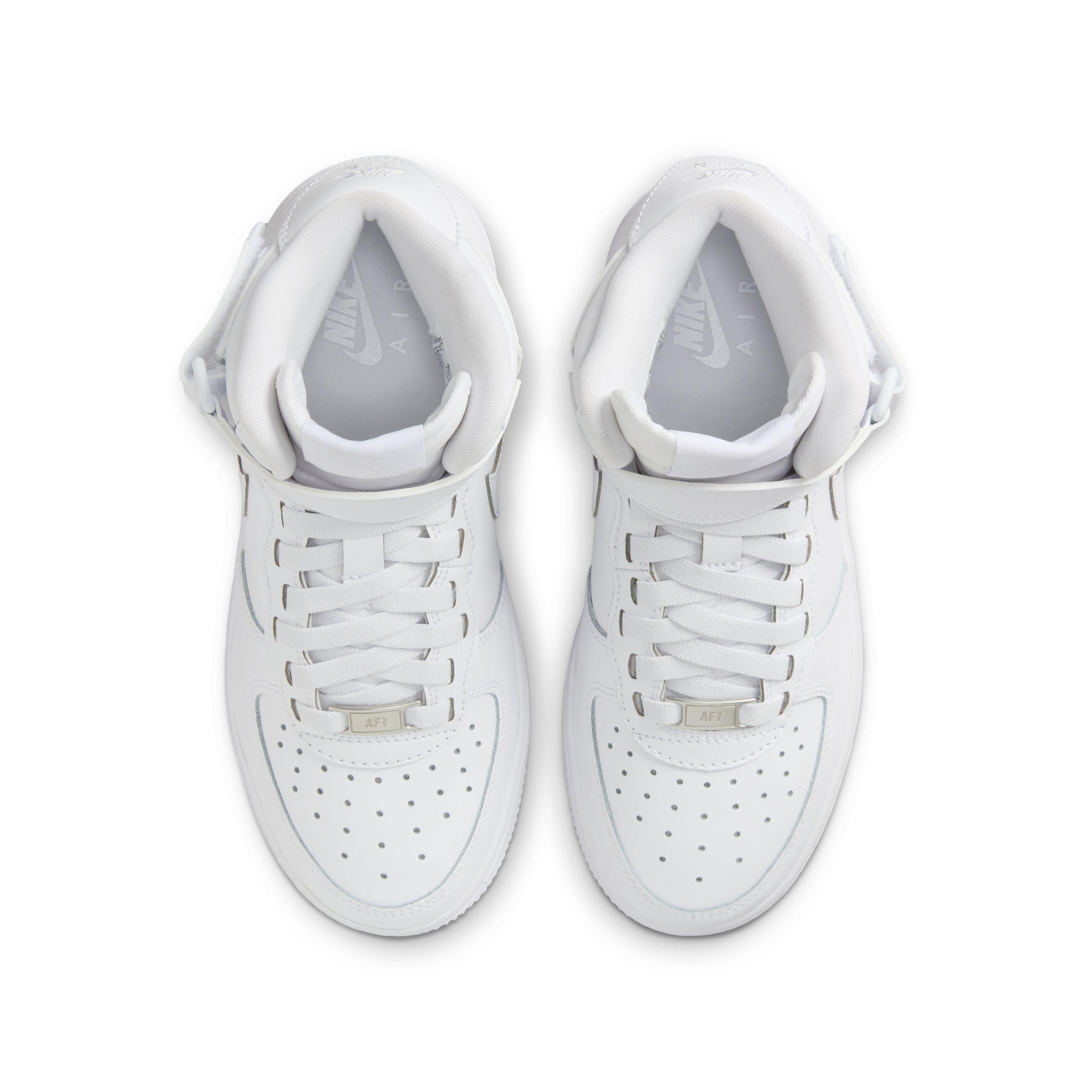 Nike Air Force 1 Mid EasyOn Grade School Boys' "White/White/White" Shoe