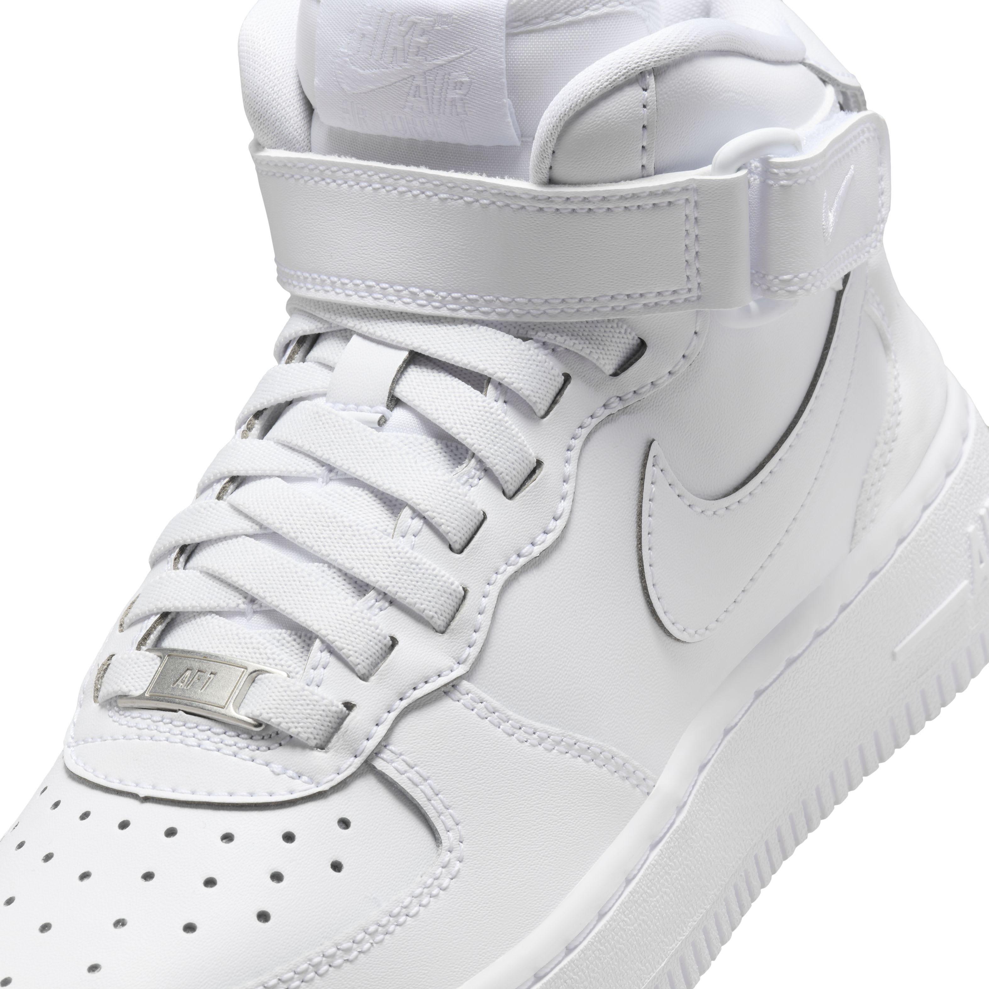 Nike Air Force 1 Mid EasyOn Grade School Boys' "White/White/White" Shoe
