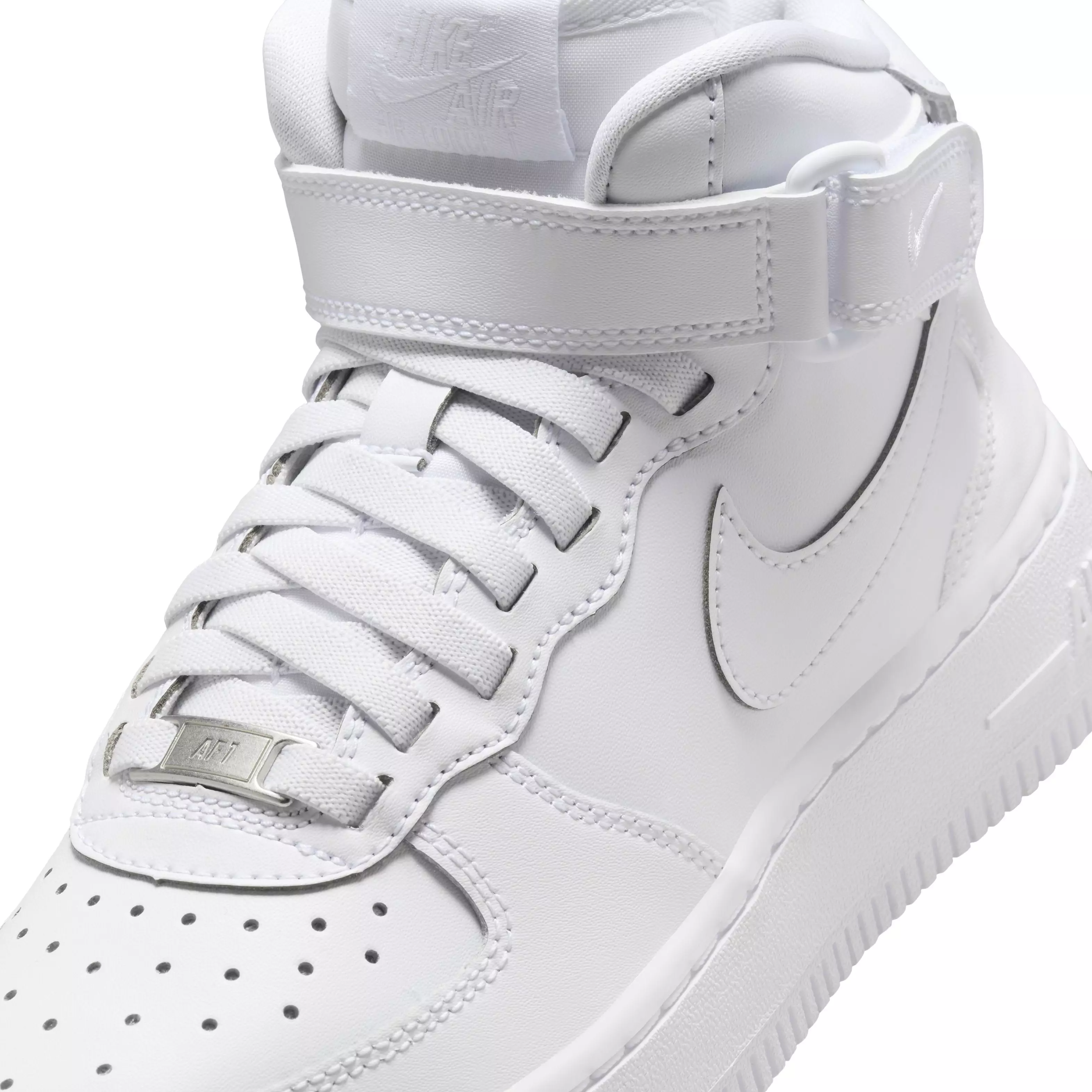 Nike Air Force 1 Mid EasyOn "White/White/White" Grade School Boys' Shoe - WHITE/WHITE/WHITE