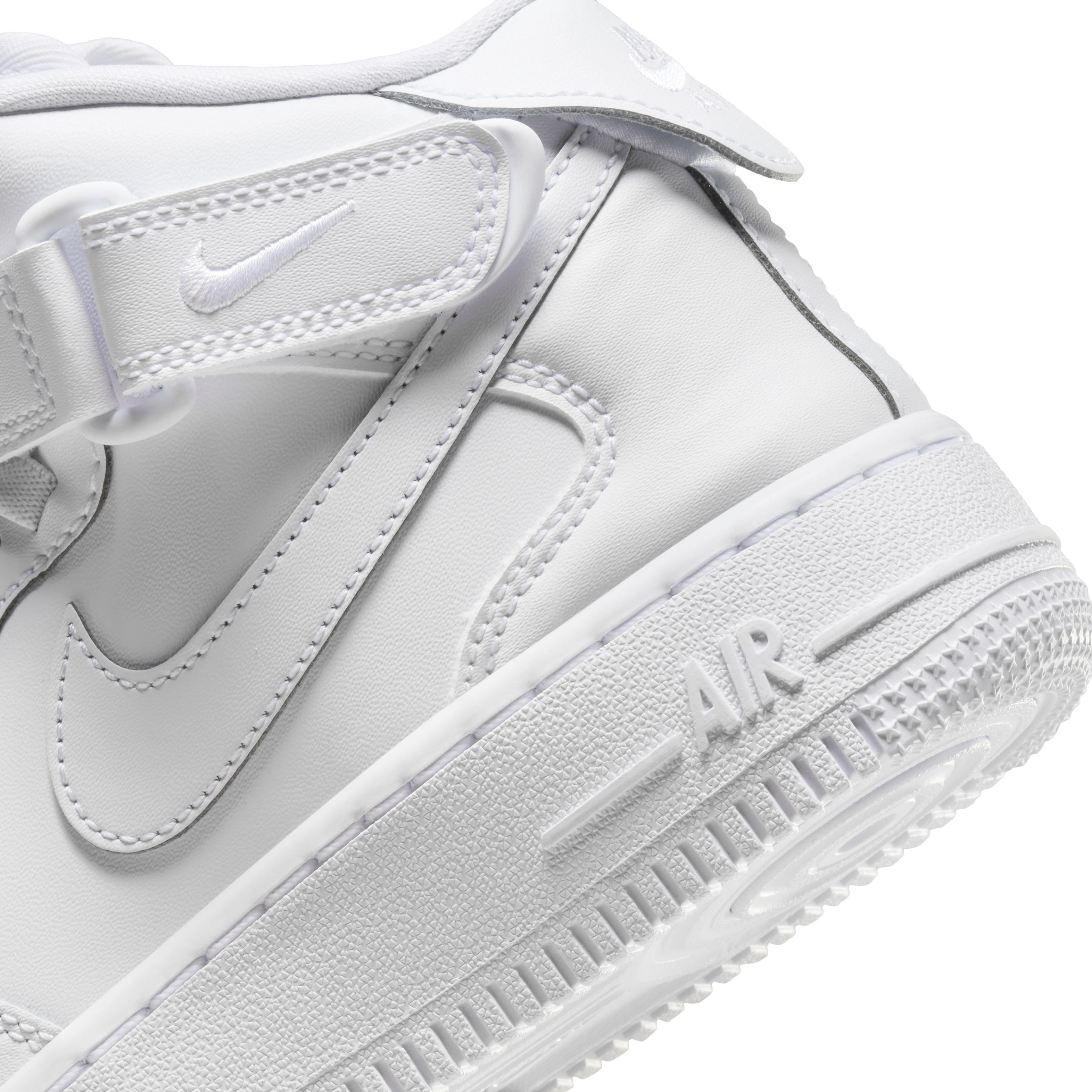 Nike Air Force 1 Mid EasyOn Grade School Boys' "White/White/White" Shoe