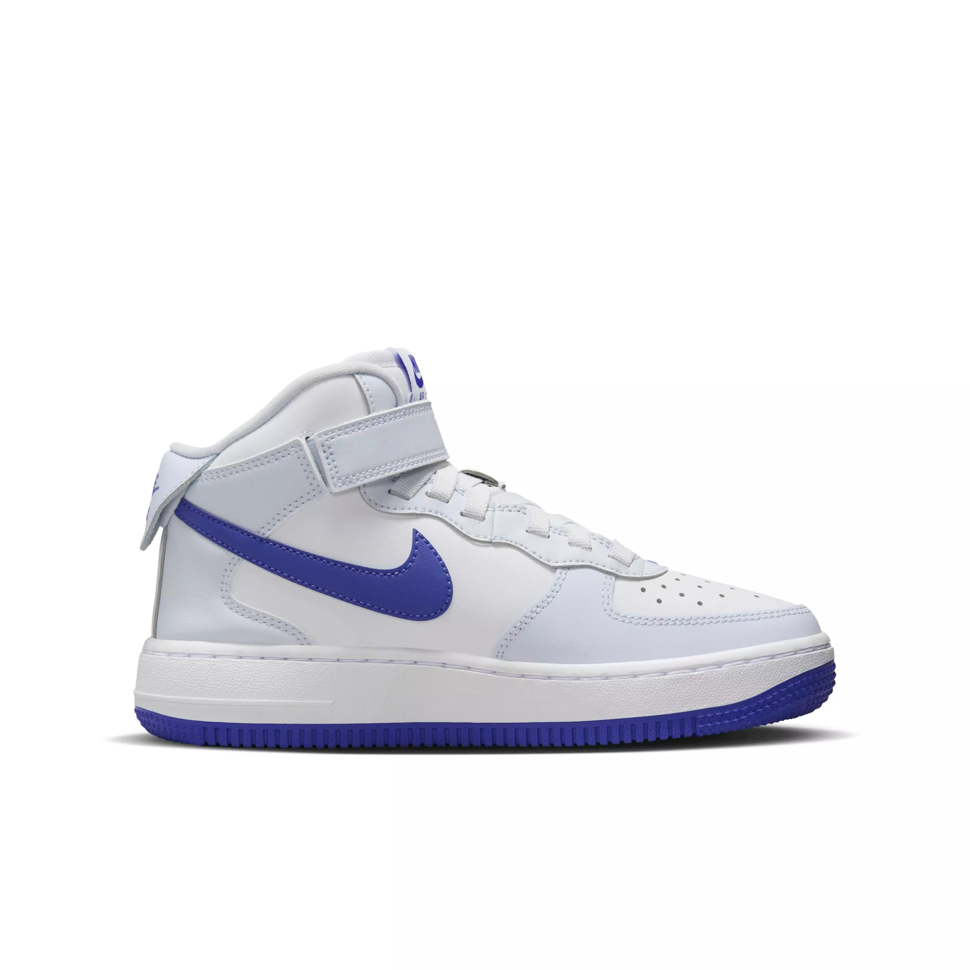 Nike Air Force 1 Mid EasyOn "Football Grey/White/Persian Violet" Grade School Boys' Shoe - GREY/WHITE/VIOLET