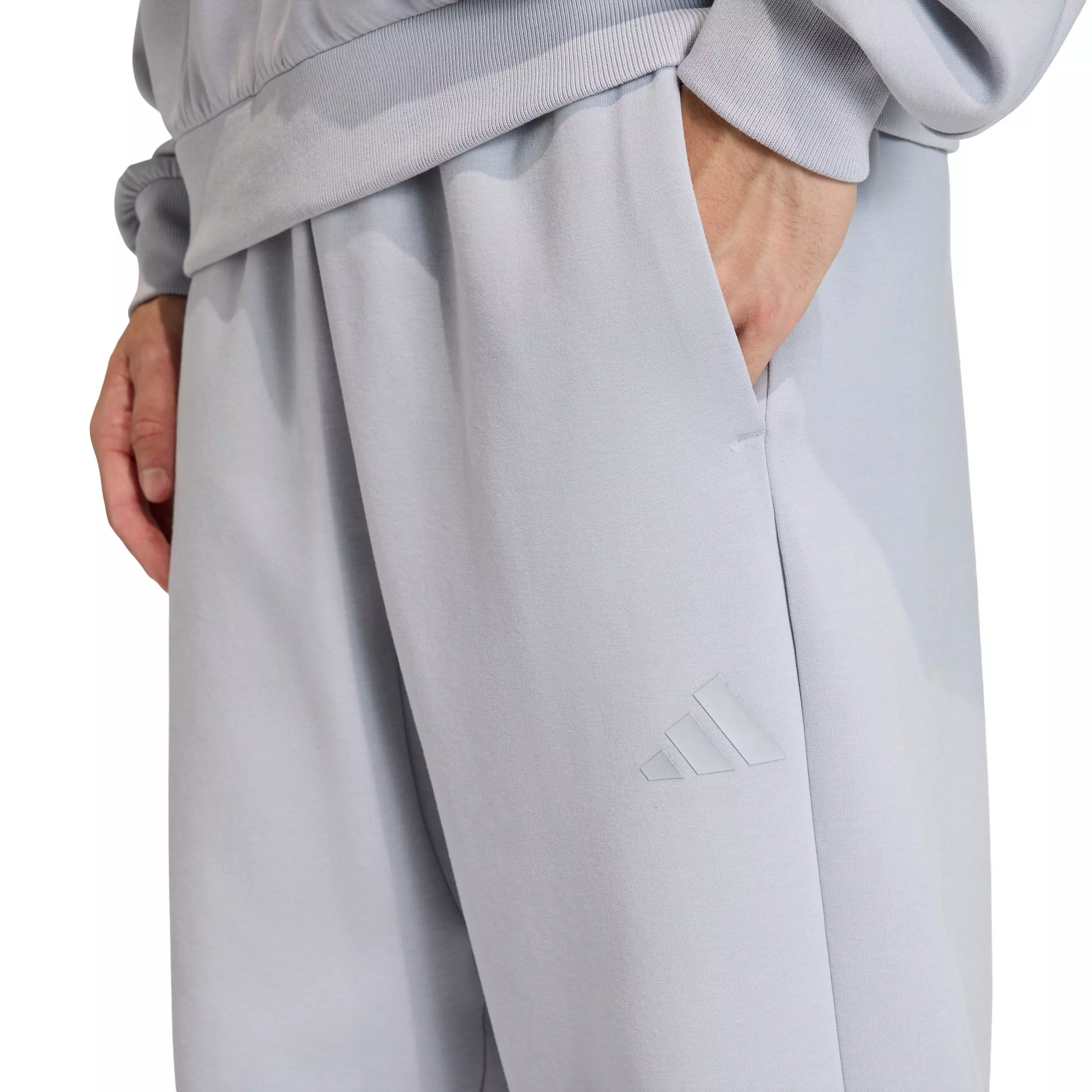 adidas Men's Soft Lux Pants -Silver - SILVER