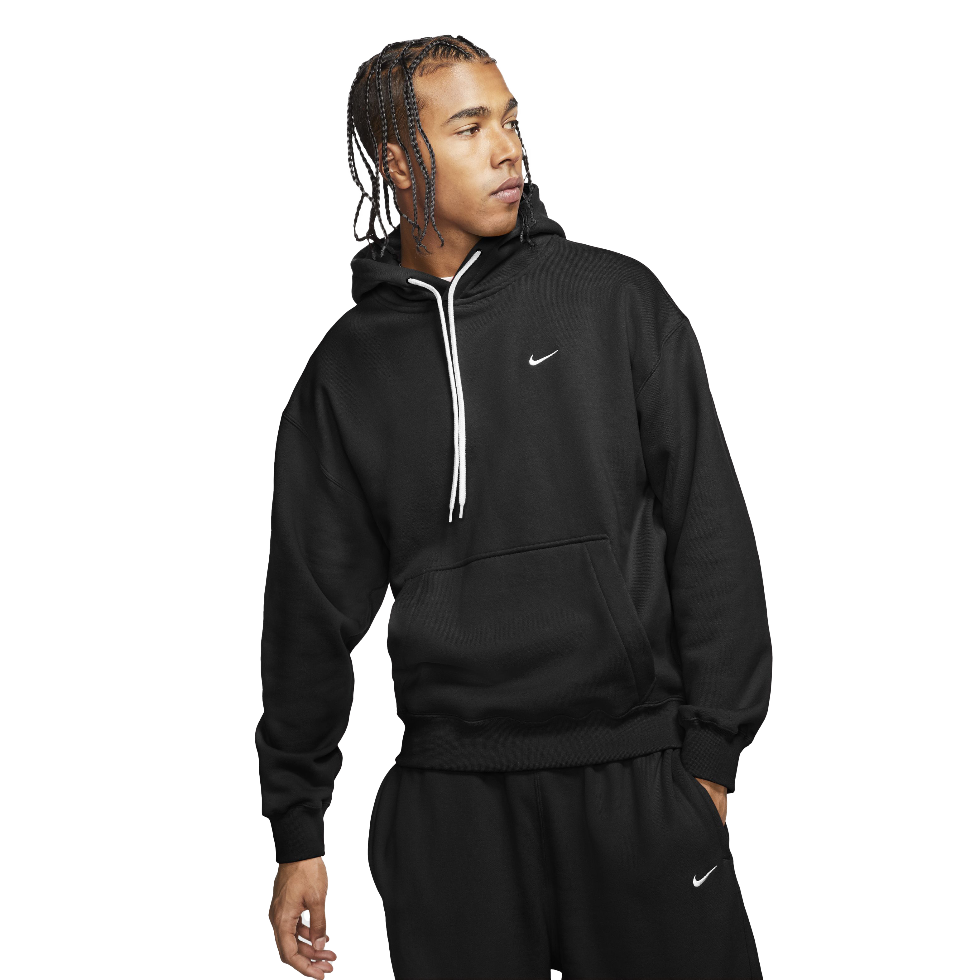 Nike Sportswear Solo Swoosh Men's Fleece Pullover Hoodie, Dark Grey/White,  S Regular US at  Men's Clothing store