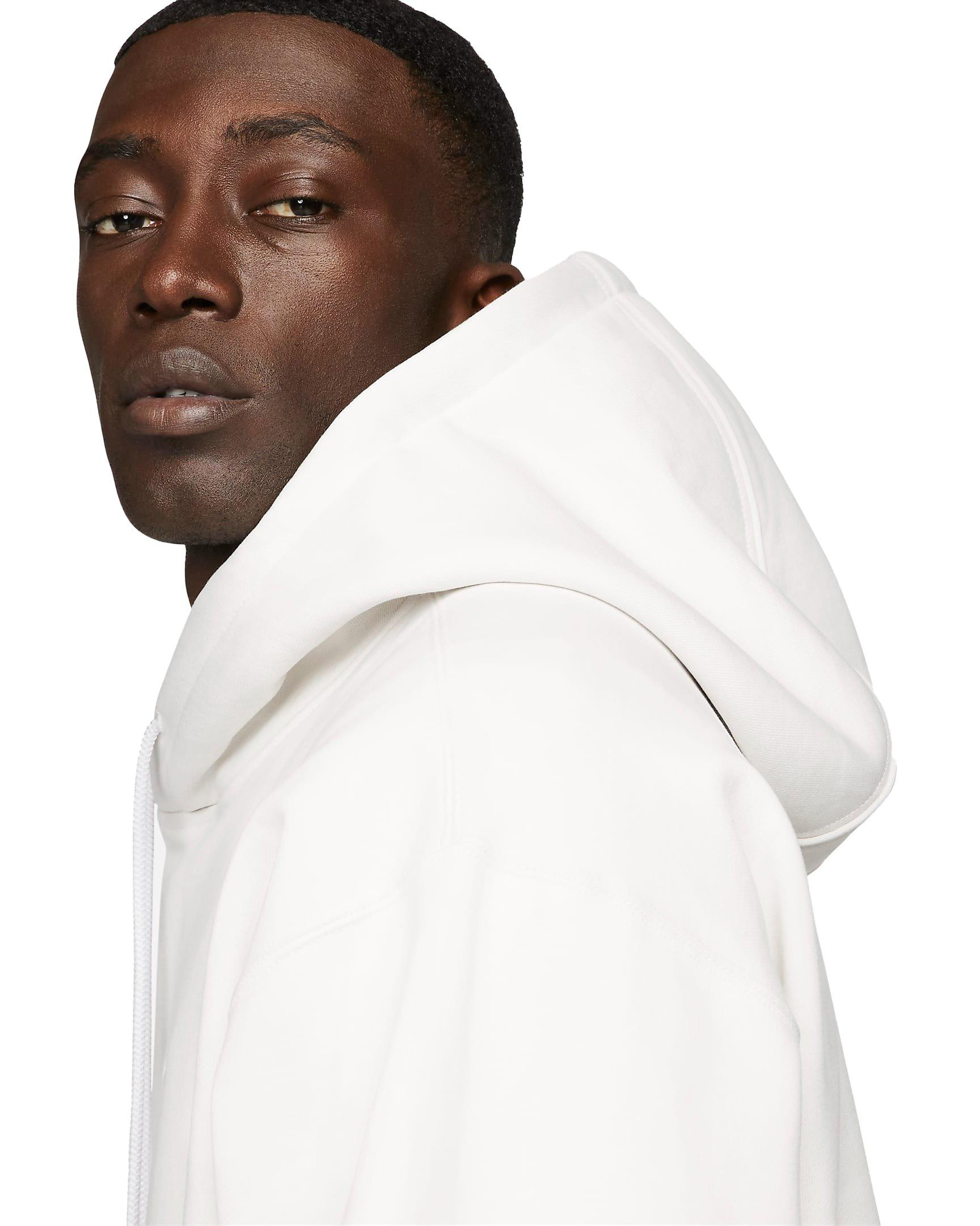 Nike Men's Solo Swoosh Fleece Pullover Hoodie - GREY Thumbnail View 5