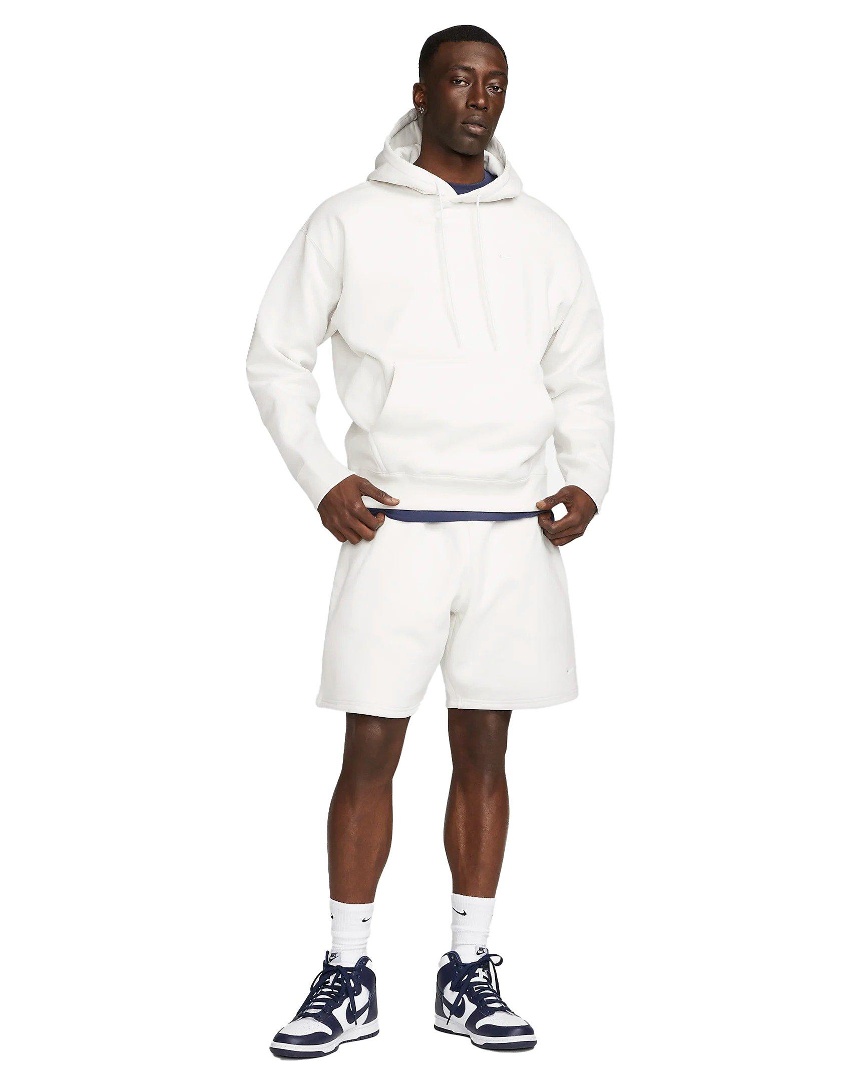 Nike Men's Solo Swoosh Fleece Pullover Hoodie - GREY Thumbnail View 6