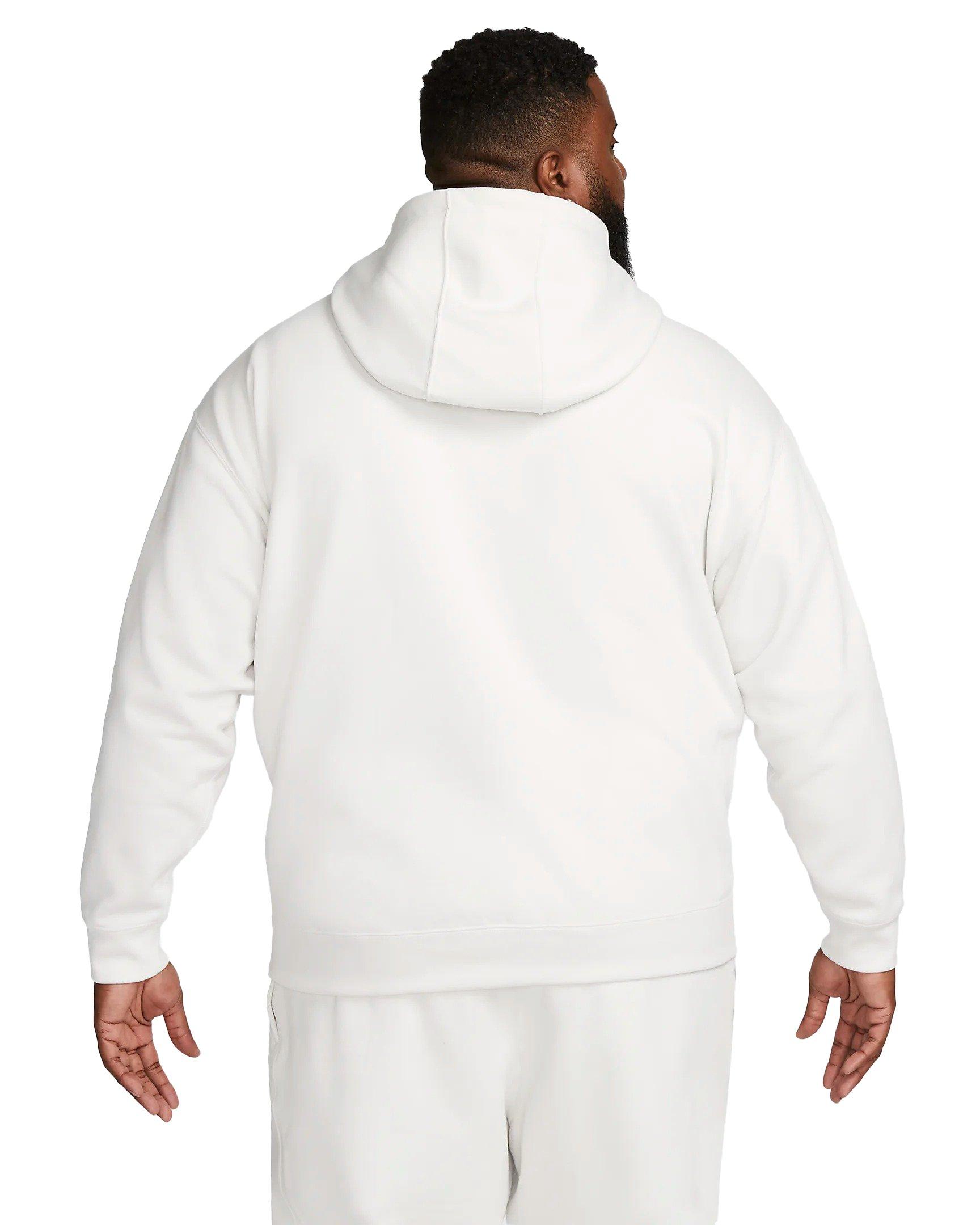 Nike Men's Solo Swoosh Fleece Pullover Hoodie - GREY Thumbnail View 8