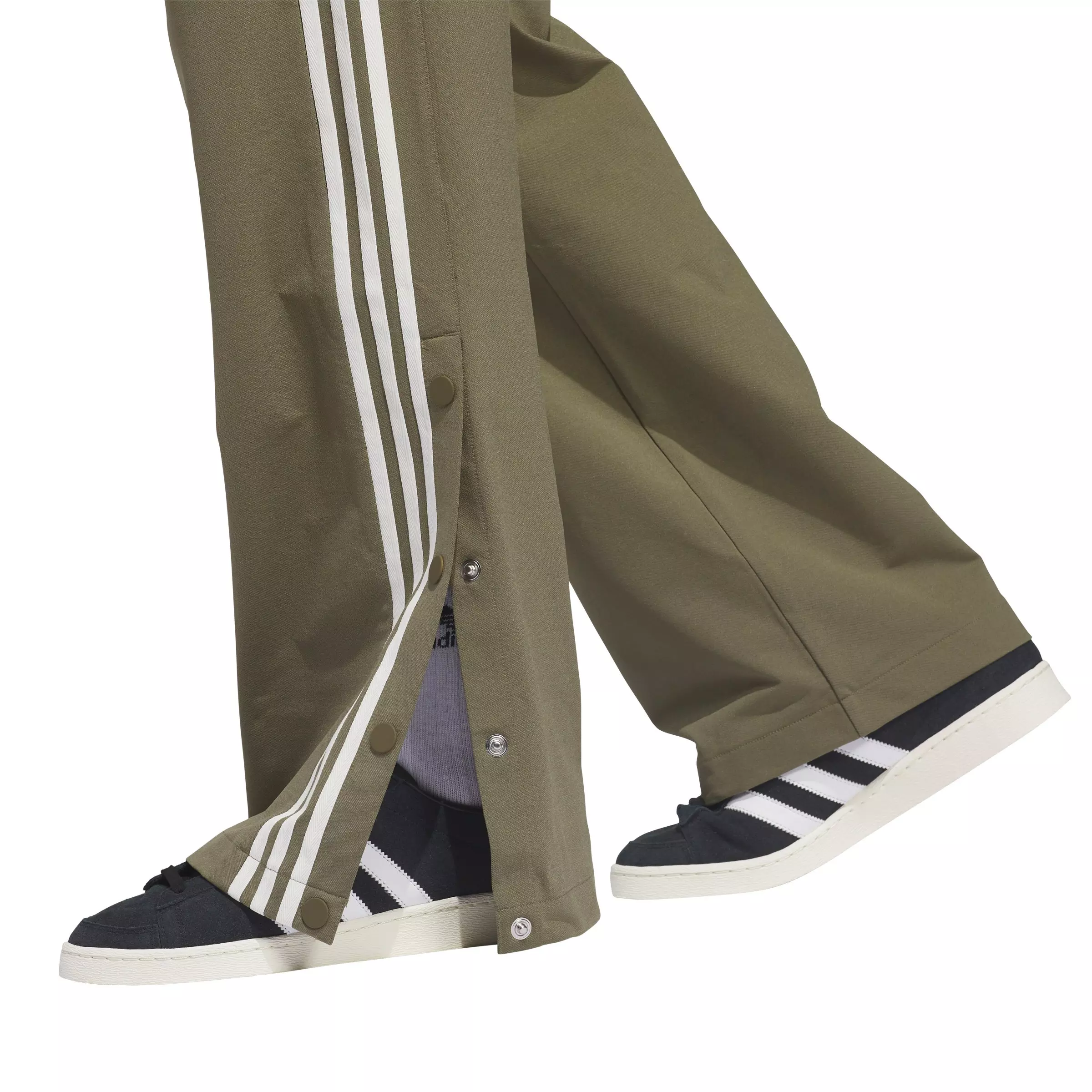 adidas Originals Adult Basketball Snap Pant - Olive - OLIVE