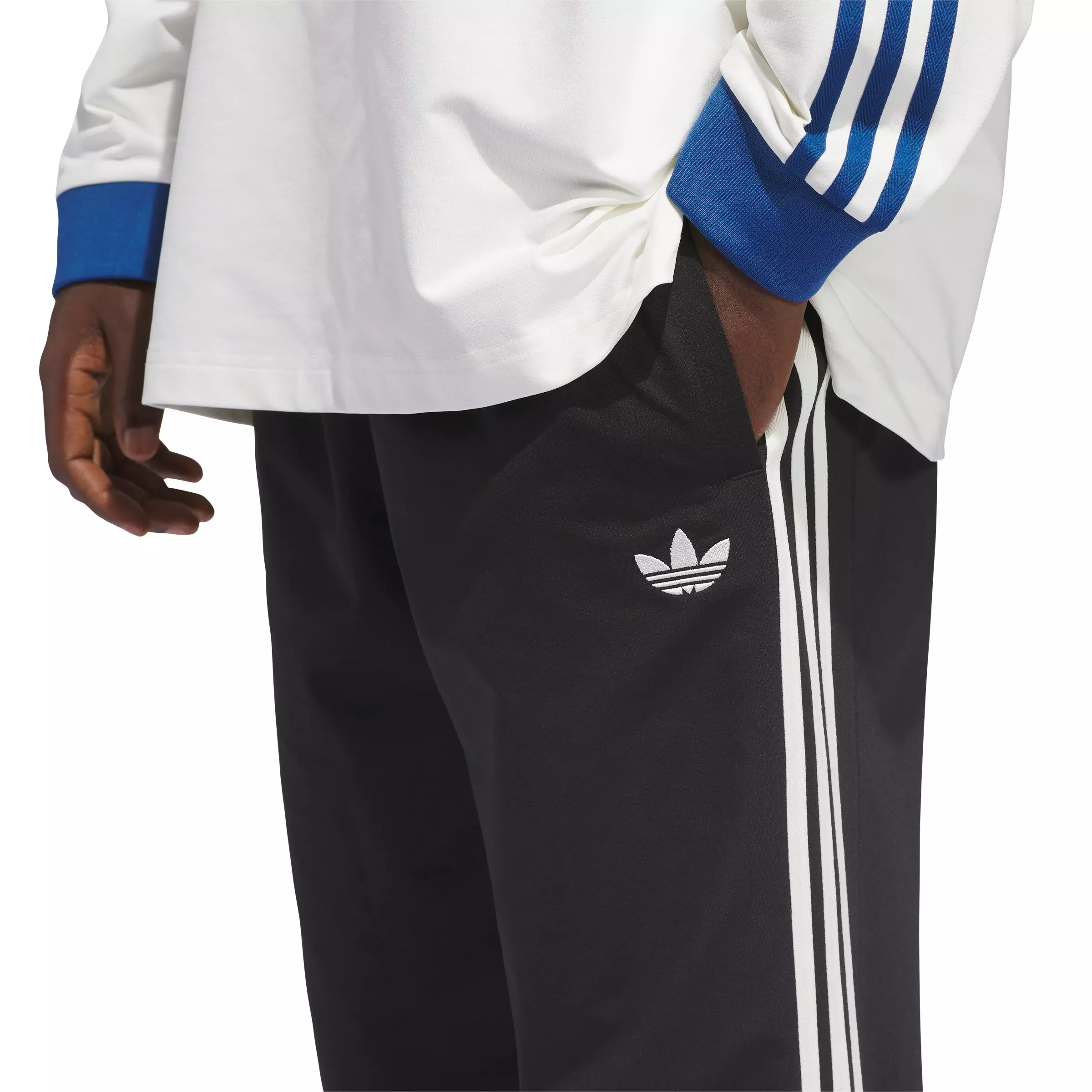 adidas Originals Adult Basketball Snap Pant - Black - BLACK