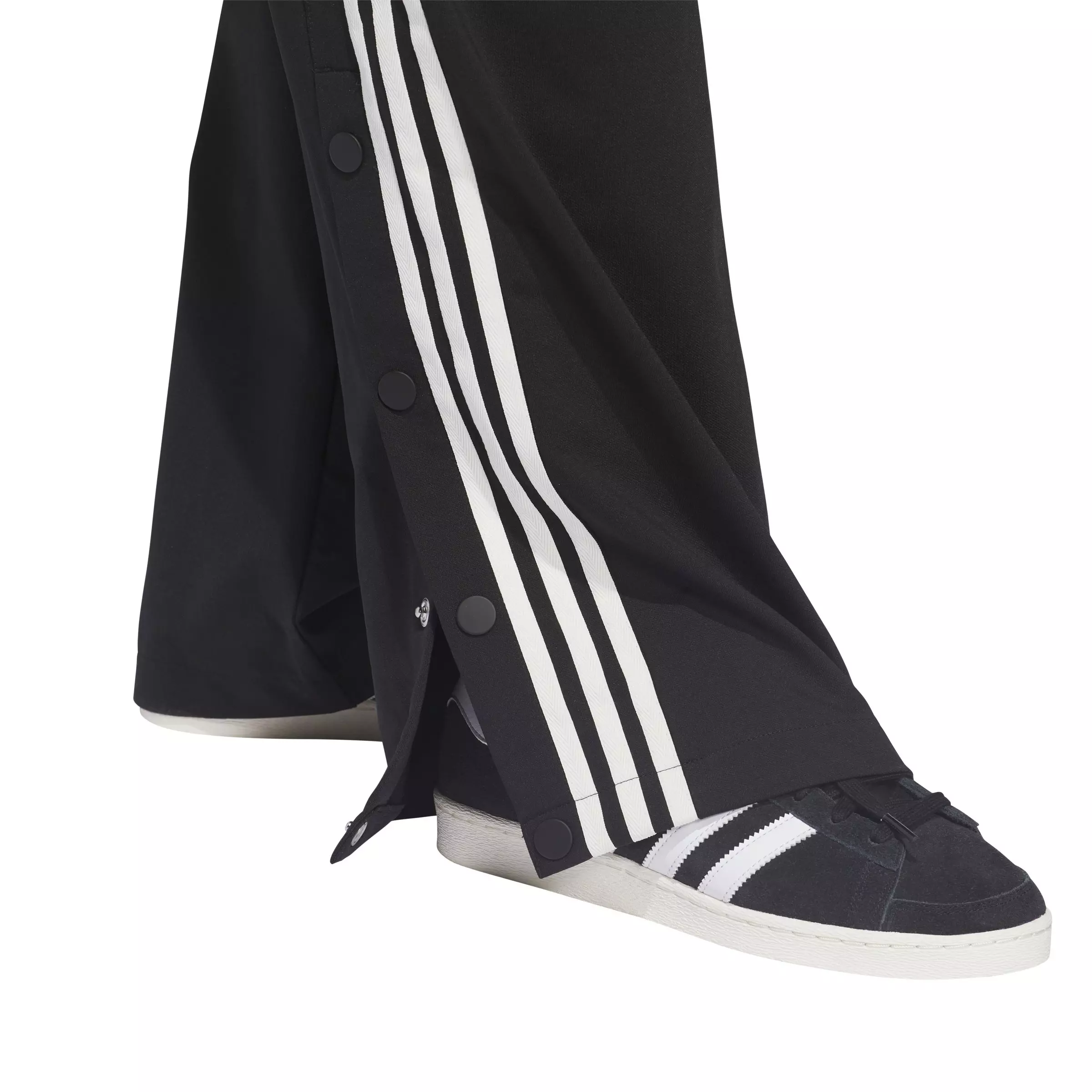 adidas Originals Adult Basketball Snap Pant - Black - BLACK